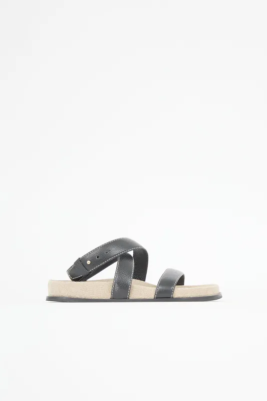 Leather & Canvas Chunky Sandal sold by VSP Consignment