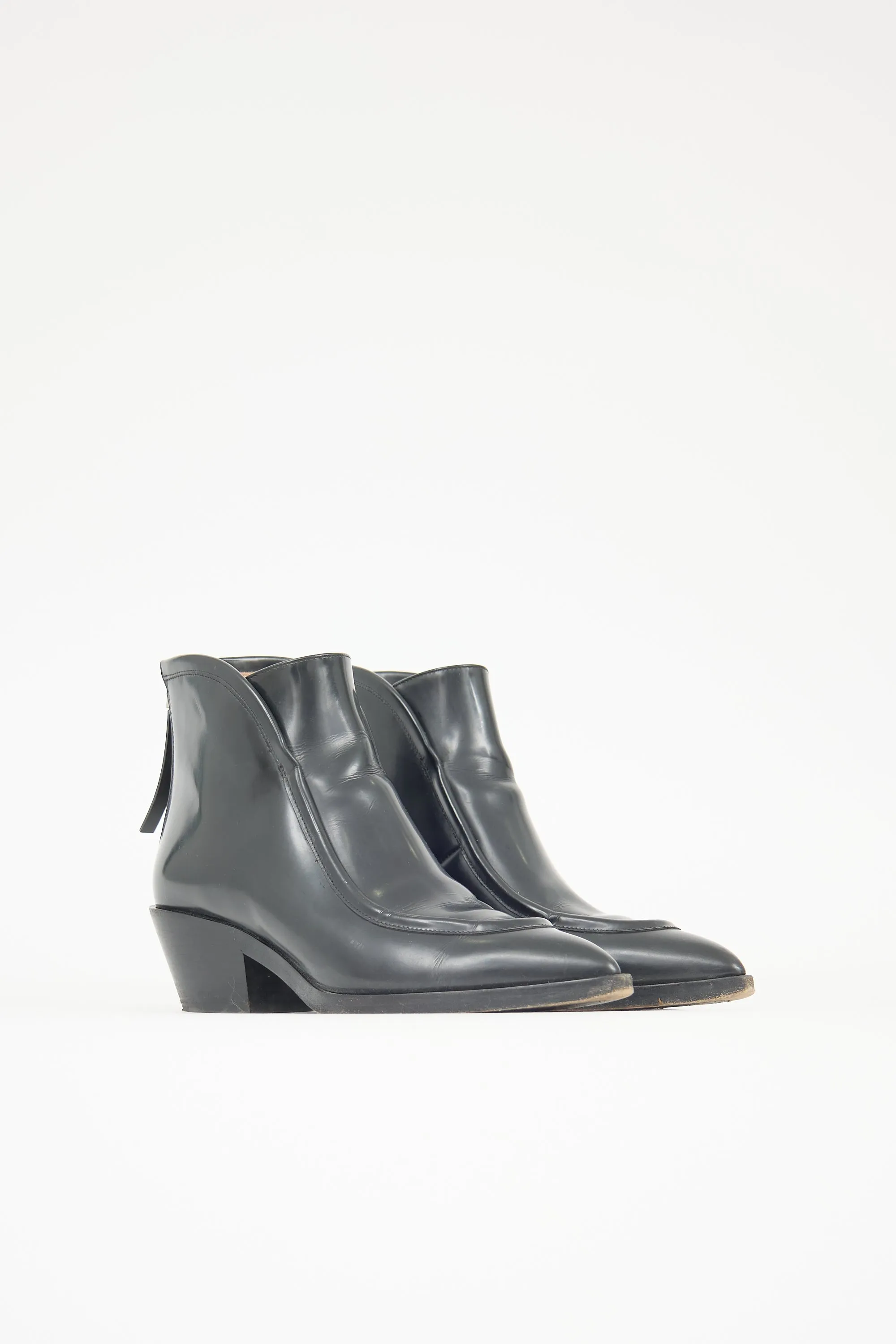 Glossed Leather Ankle Boot sold by VSP Consignment product image thumbnail 2