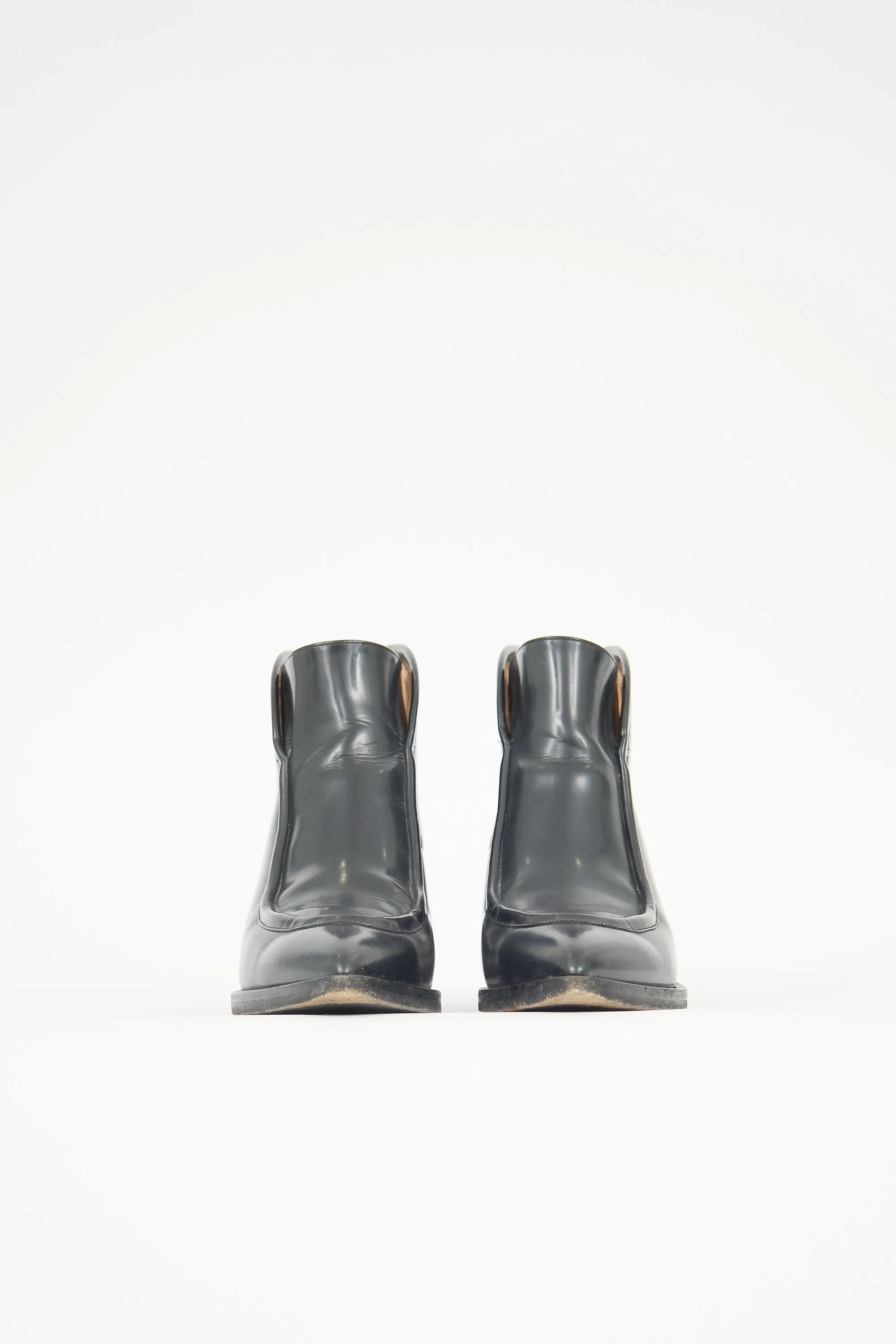 Glossed Leather Ankle Boot sold by VSP Consignment product image thumbnail 3