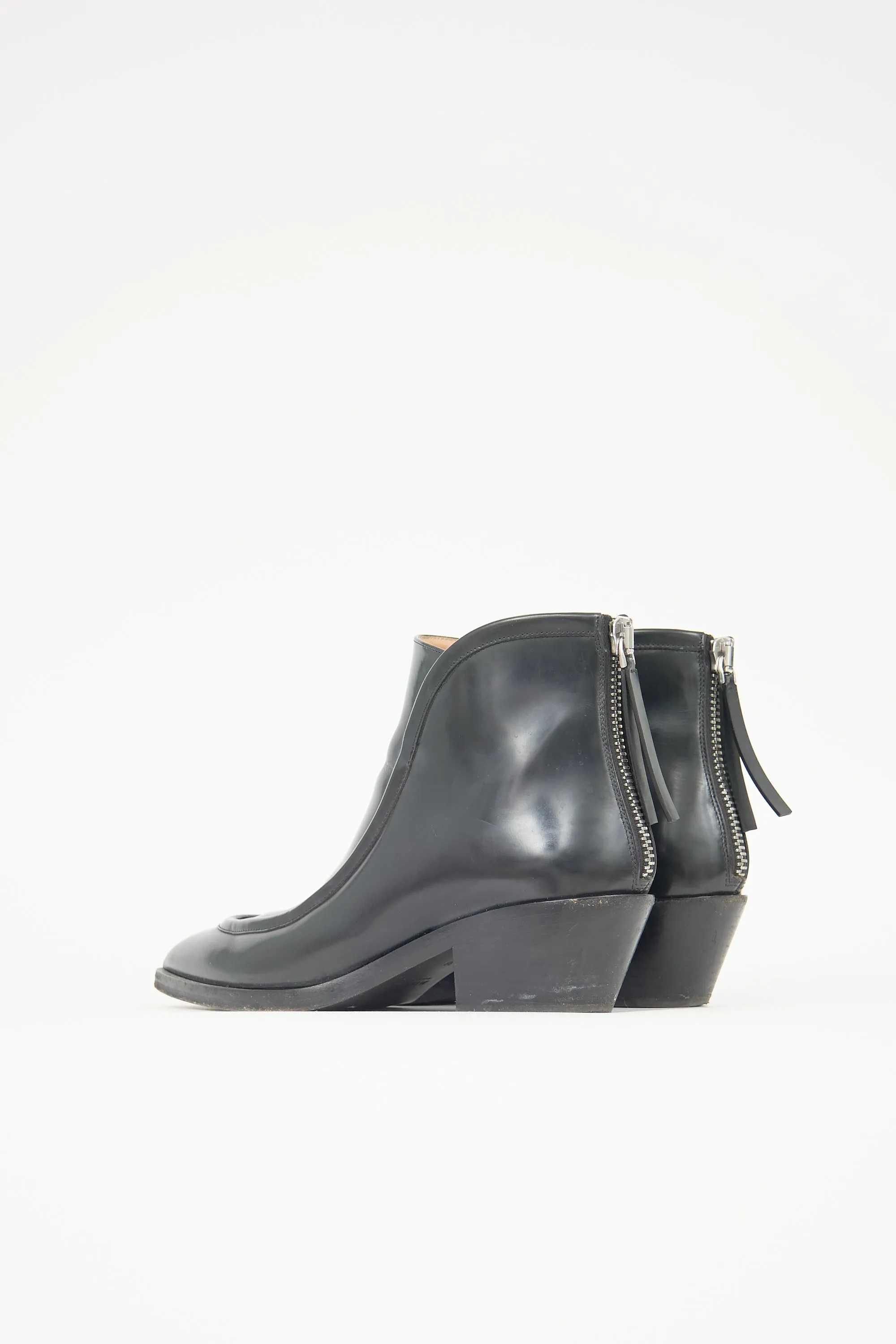 Glossed Leather Ankle Boot sold by VSP Consignment product image thumbnail 4