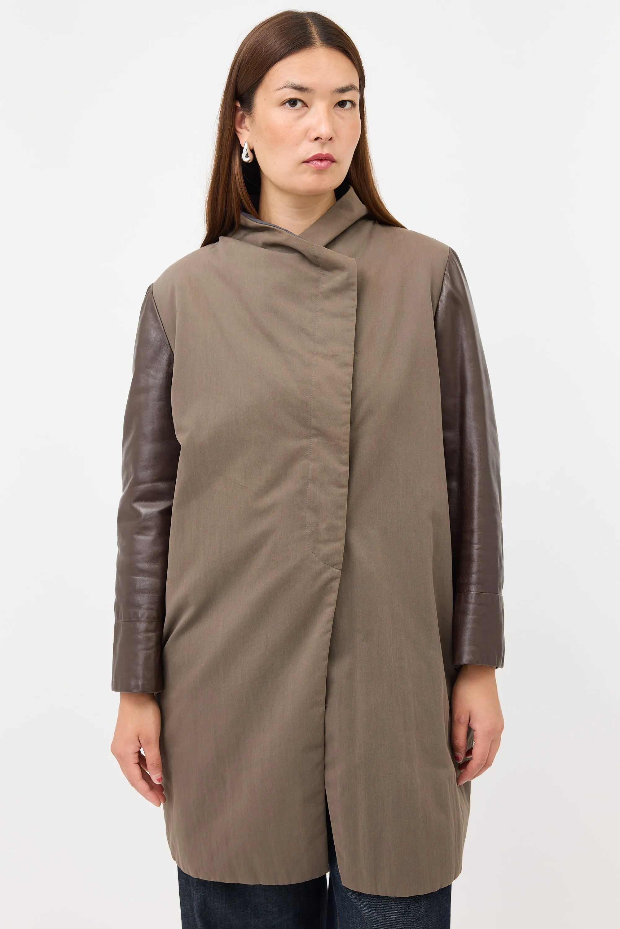 Leather Sleeve Jacket sold by VSP Consignment