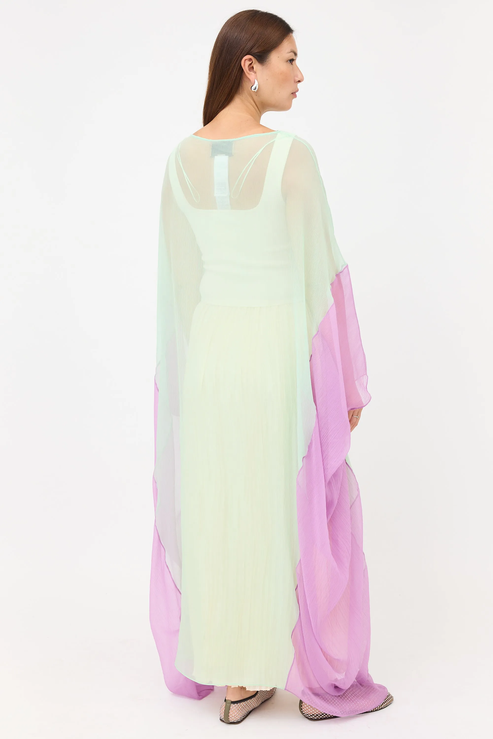 Silk Sheer Two Tone Dress sold by VSP Consignment product image thumbnail 5