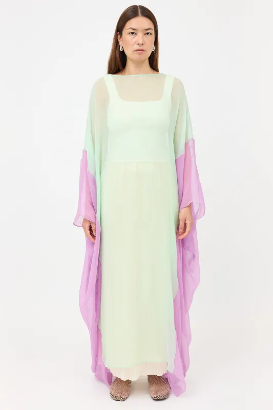 Silk Sheer Two Tone Dress sold by VSP Consignment