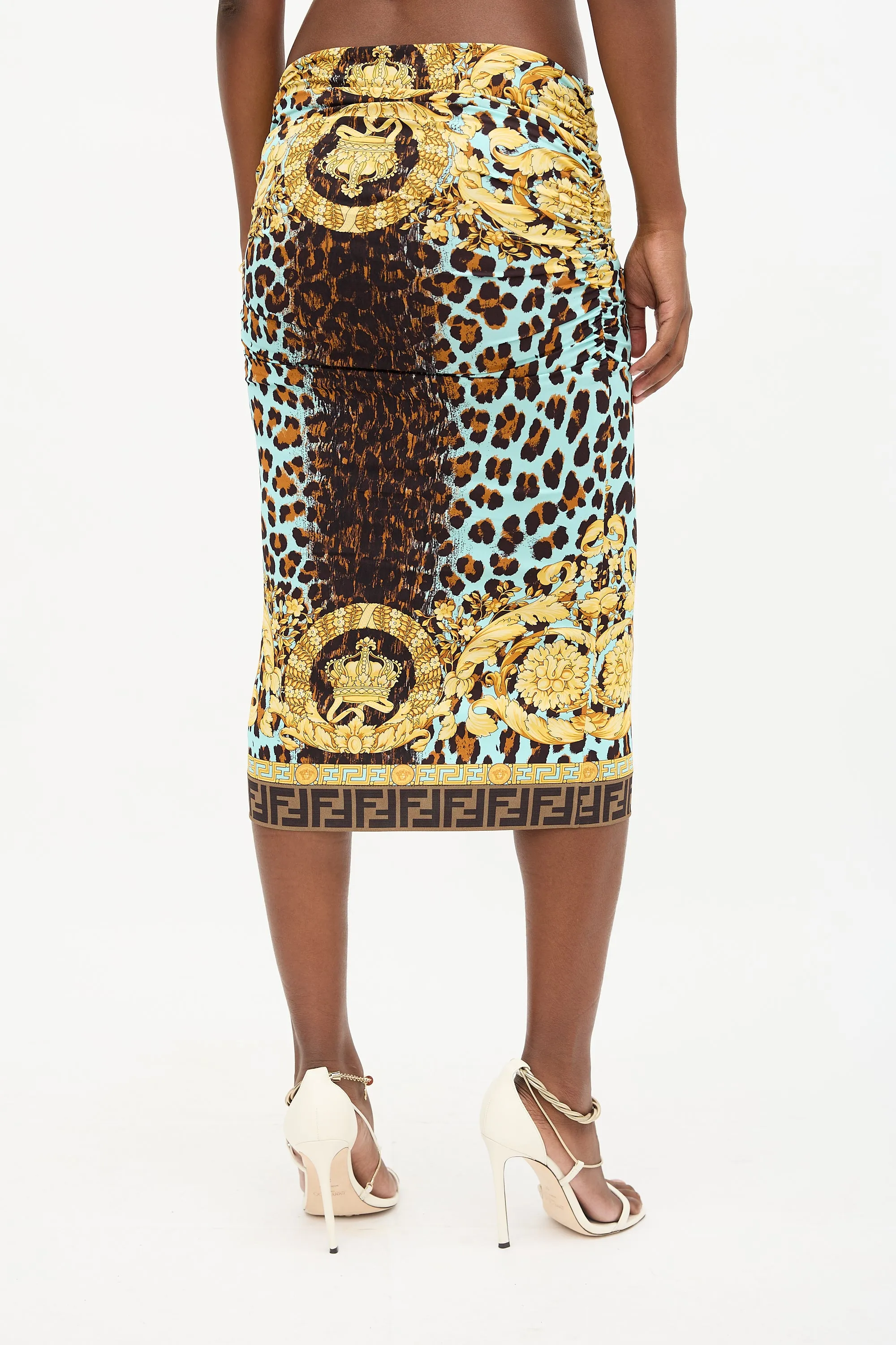 X Fendi 2022 Ruched Printed Skirt sold by VSP Consignment product image thumbnail 4