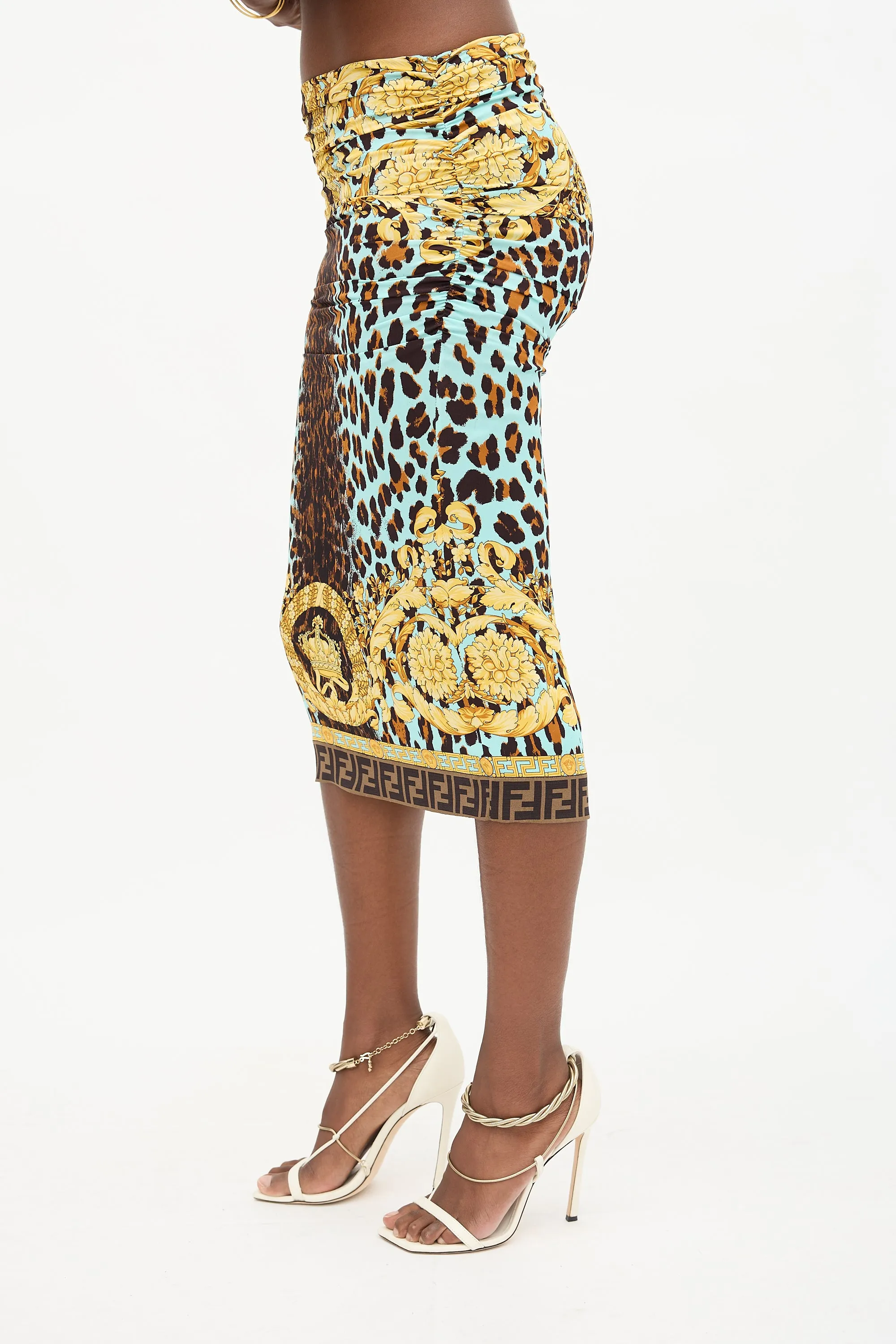 X Fendi 2022 Ruched Printed Skirt sold by VSP Consignment product image thumbnail 3