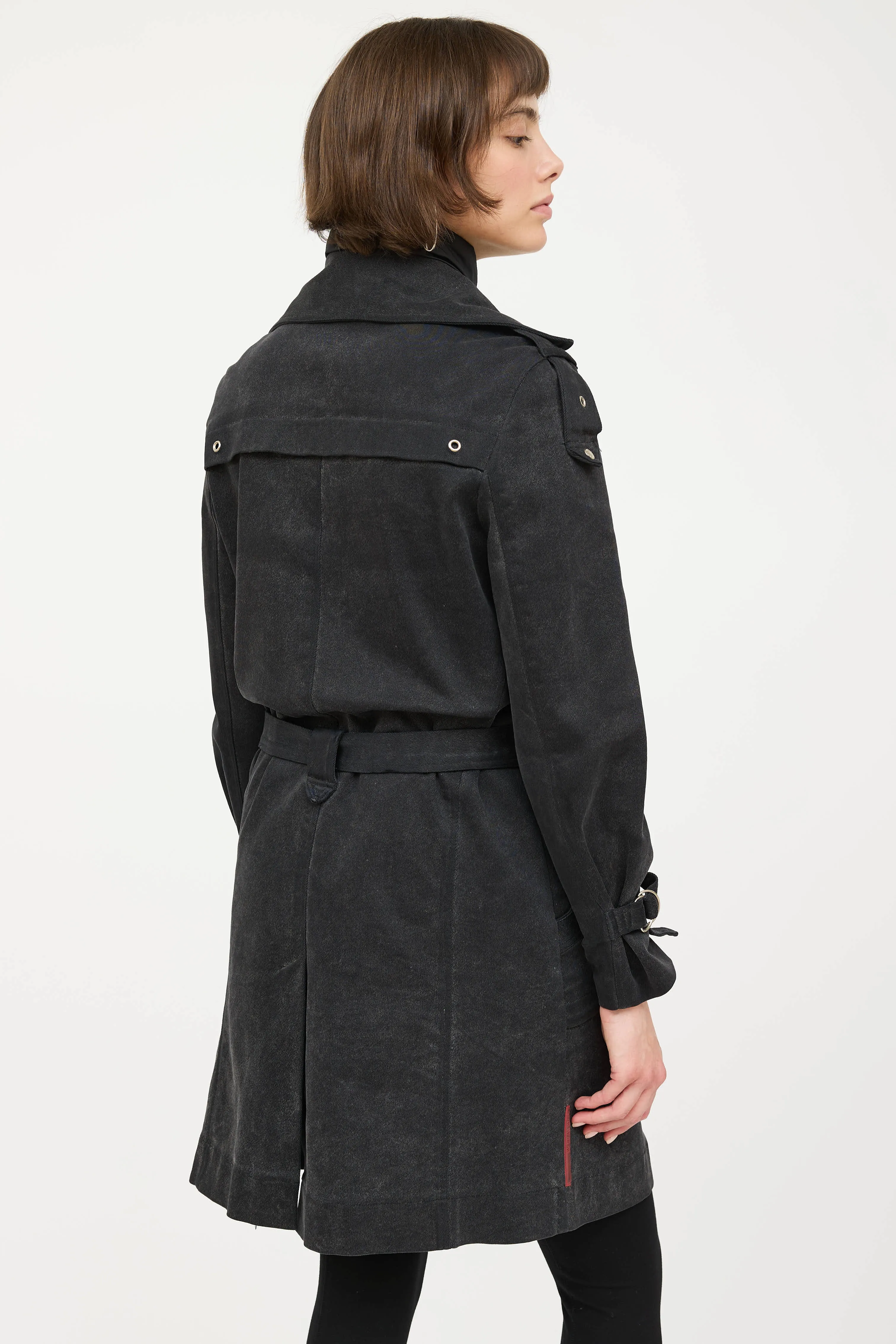 Padded Belted Denim Coat sold by VSP Consignment product image thumbnail 4