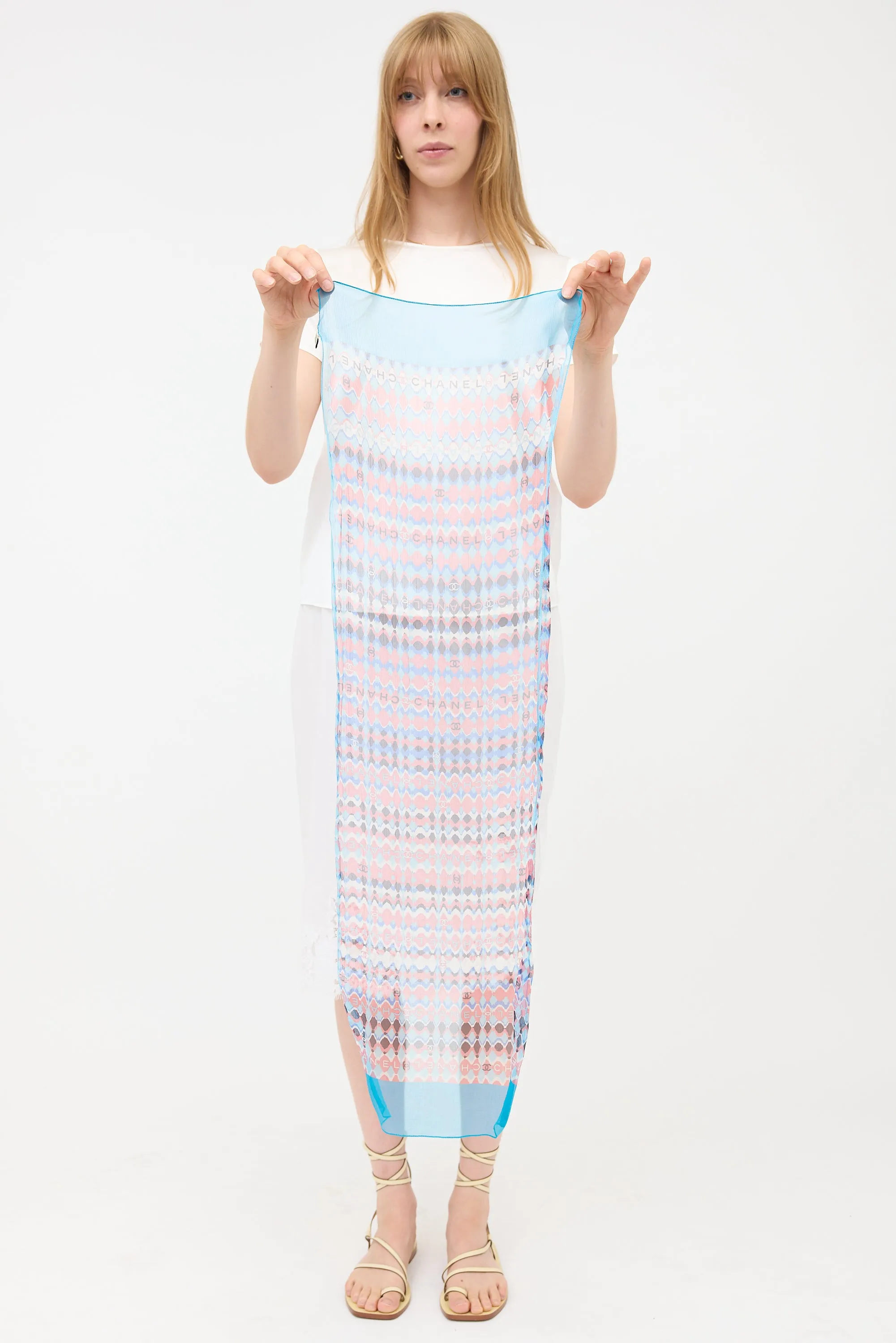 Silk Sheer CC Logo Scarf sold by VSP Consignment product image thumbnail 2