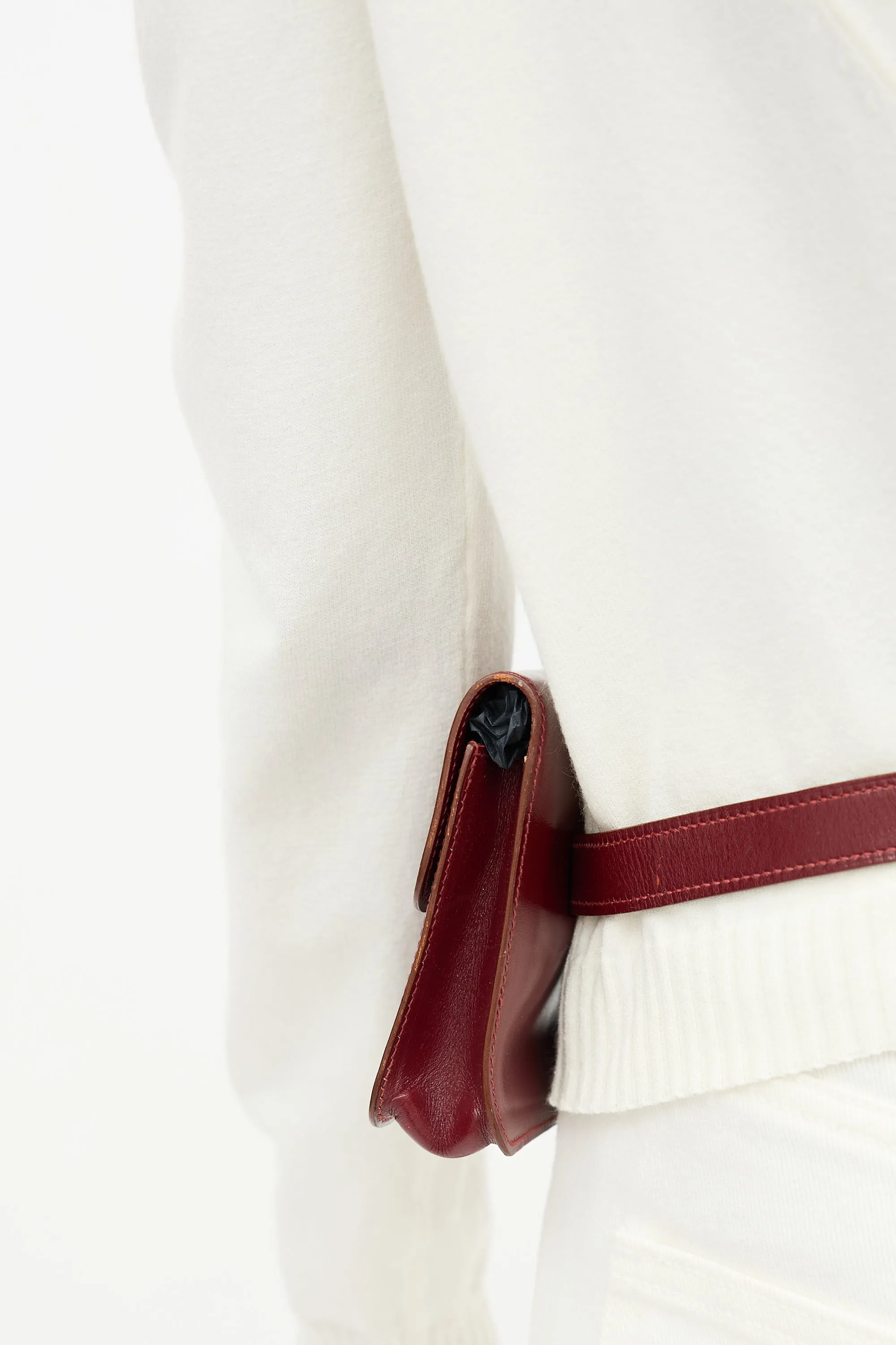Vintage Rouge H Box Leather Pochette Belt Bag sold by VSP Consignment product image thumbnail 5