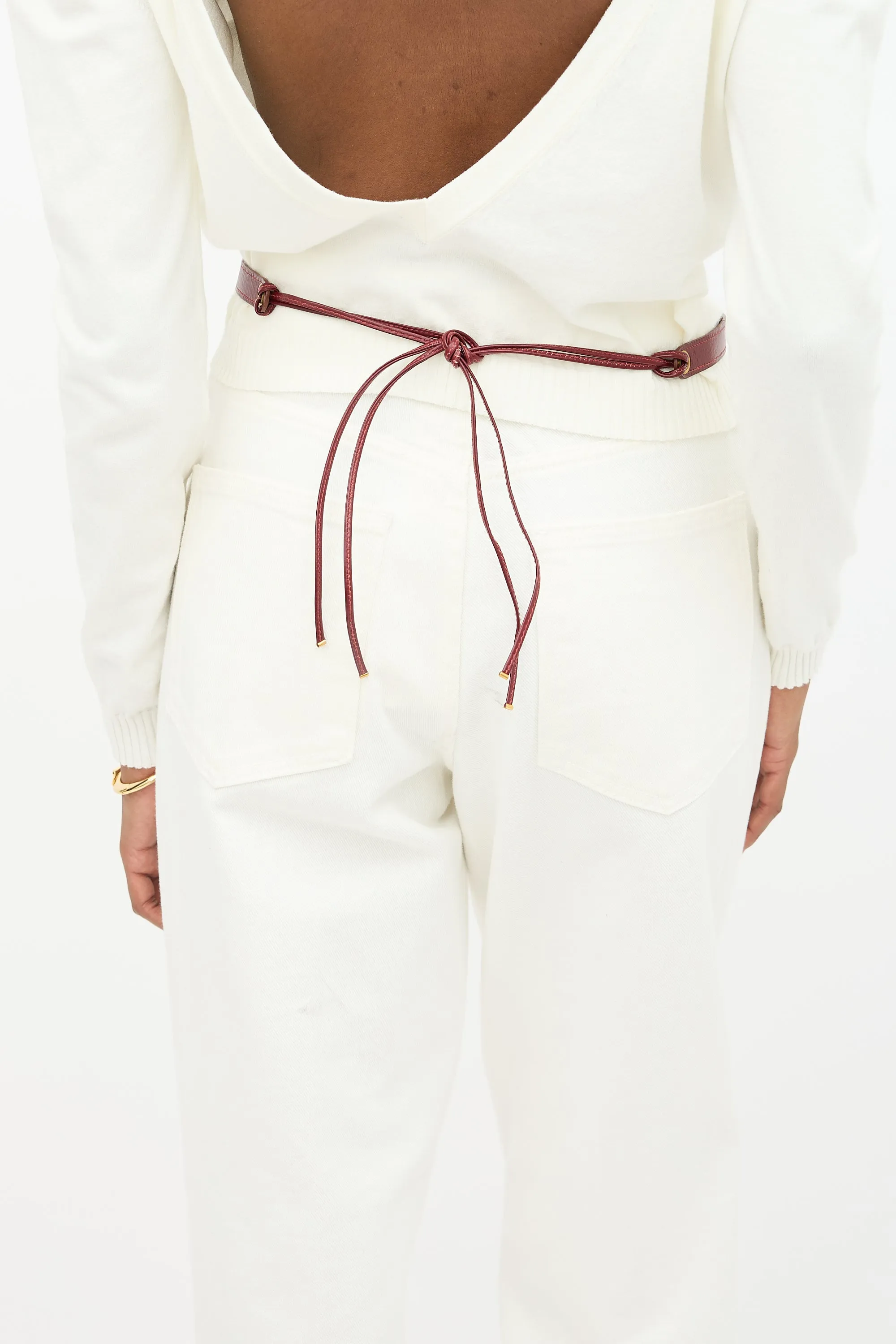 Vintage Rouge H Box Leather Pochette Belt Bag sold by VSP Consignment product image thumbnail 3