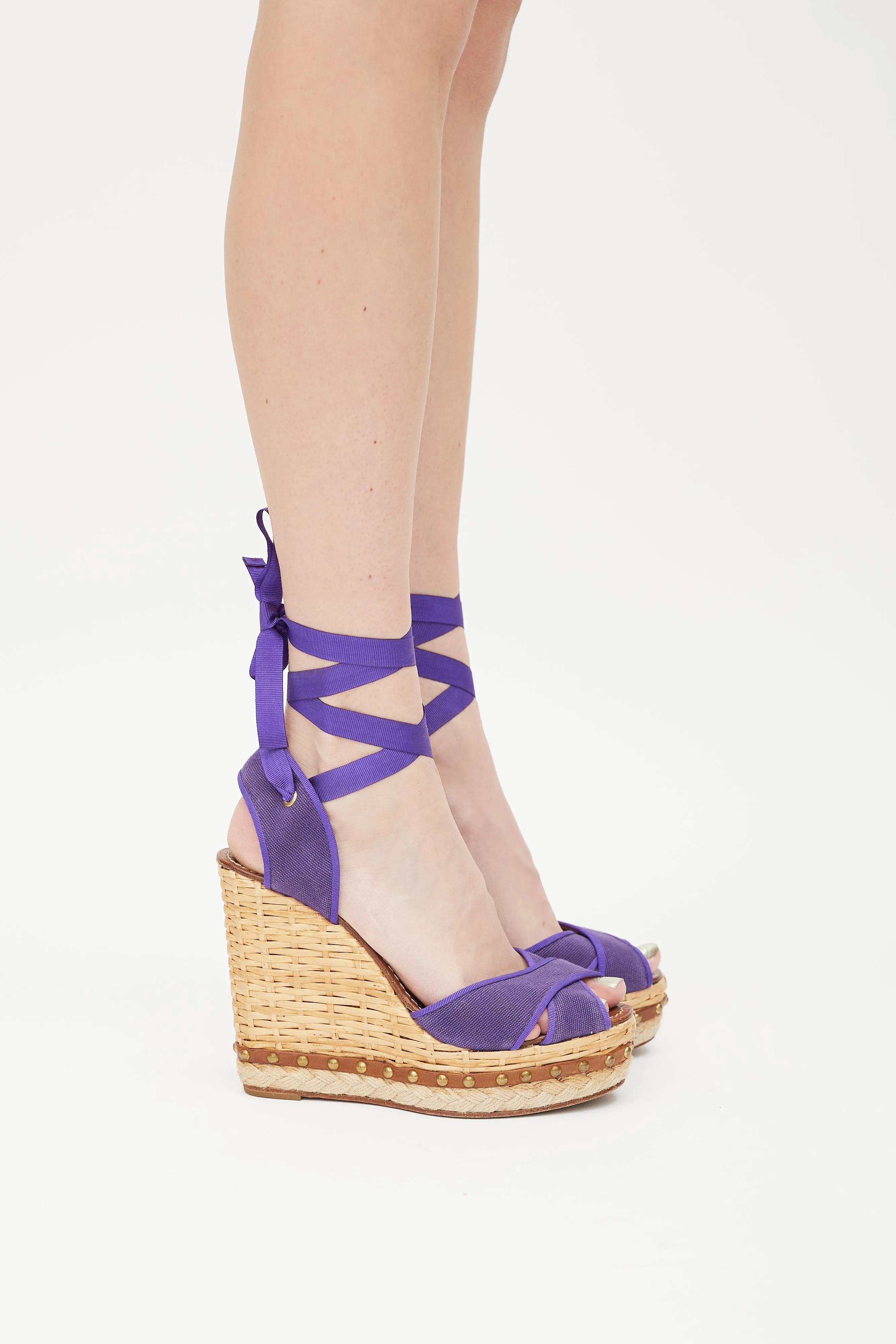 Wicker Wrapped Wedge Sandal sold by VSP Consignment product image thumbnail 3