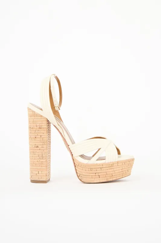 Leather & Cork Sundance Heel made by Aquazzura