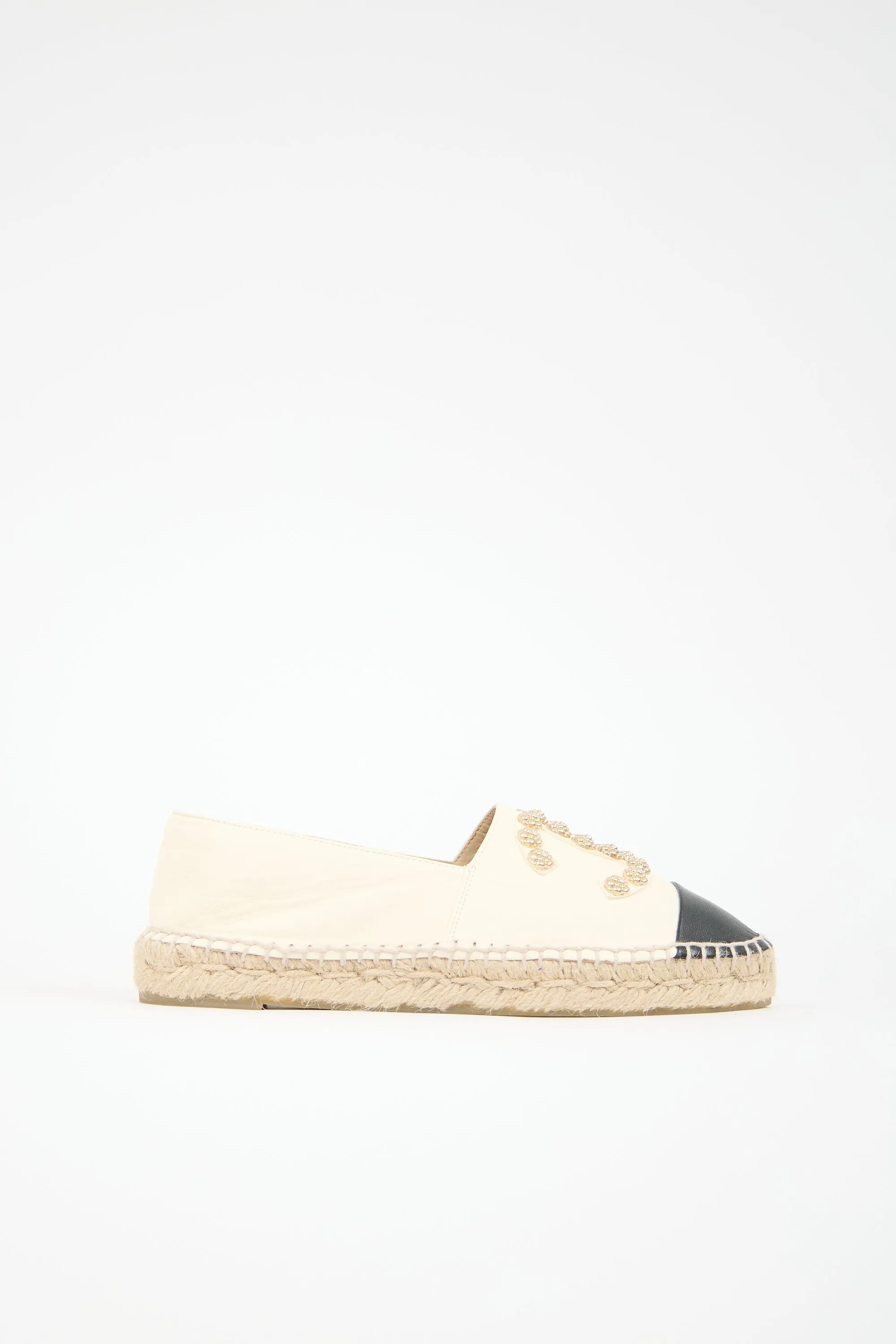Leather CC Espadrille Flat sold by VSP Consignment