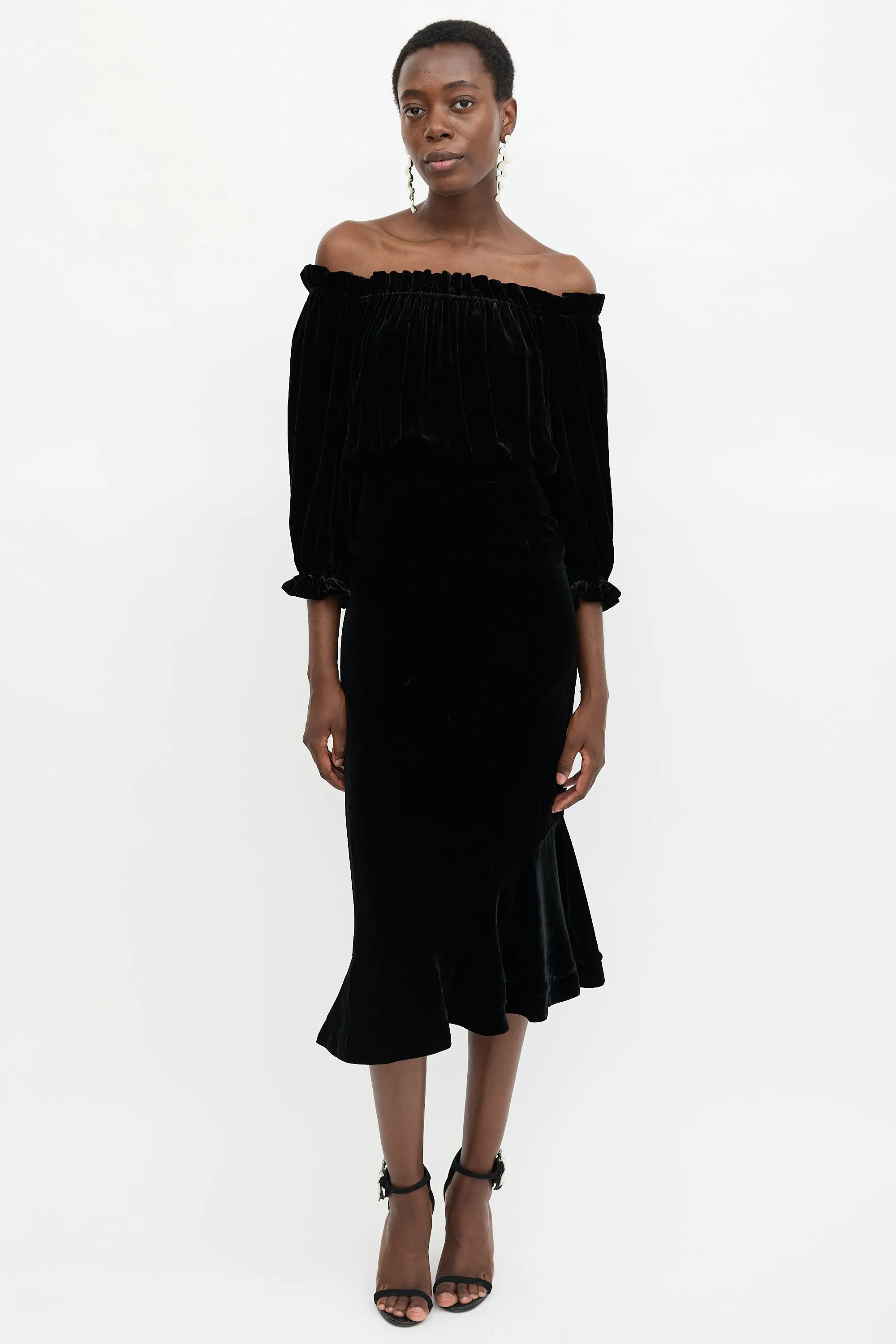 Velvet Off Shoulder Dress sold by VSP Consignment product image thumbnail 5