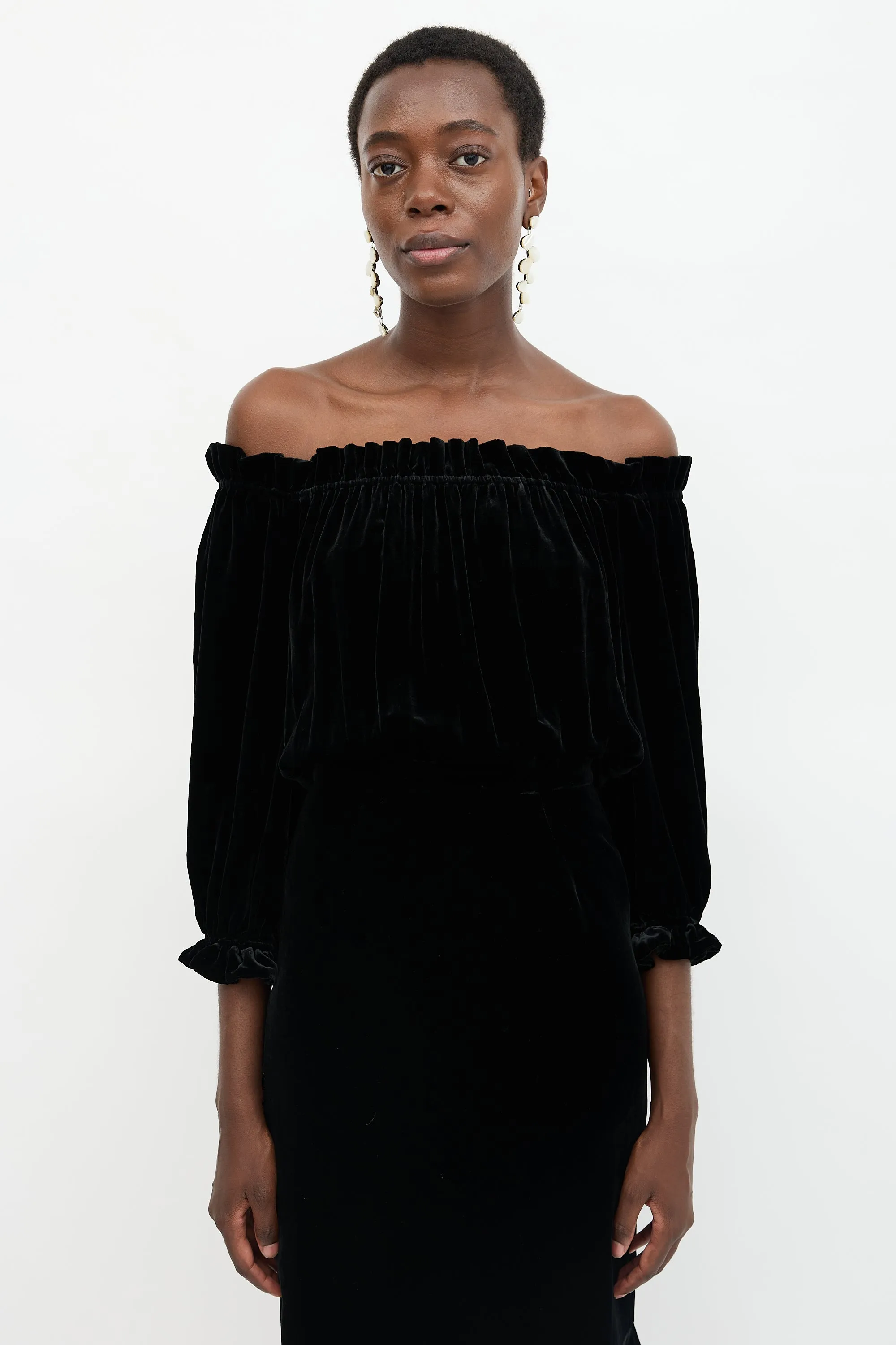 Velvet Off Shoulder Dress sold by VSP Consignment product image thumbnail 2