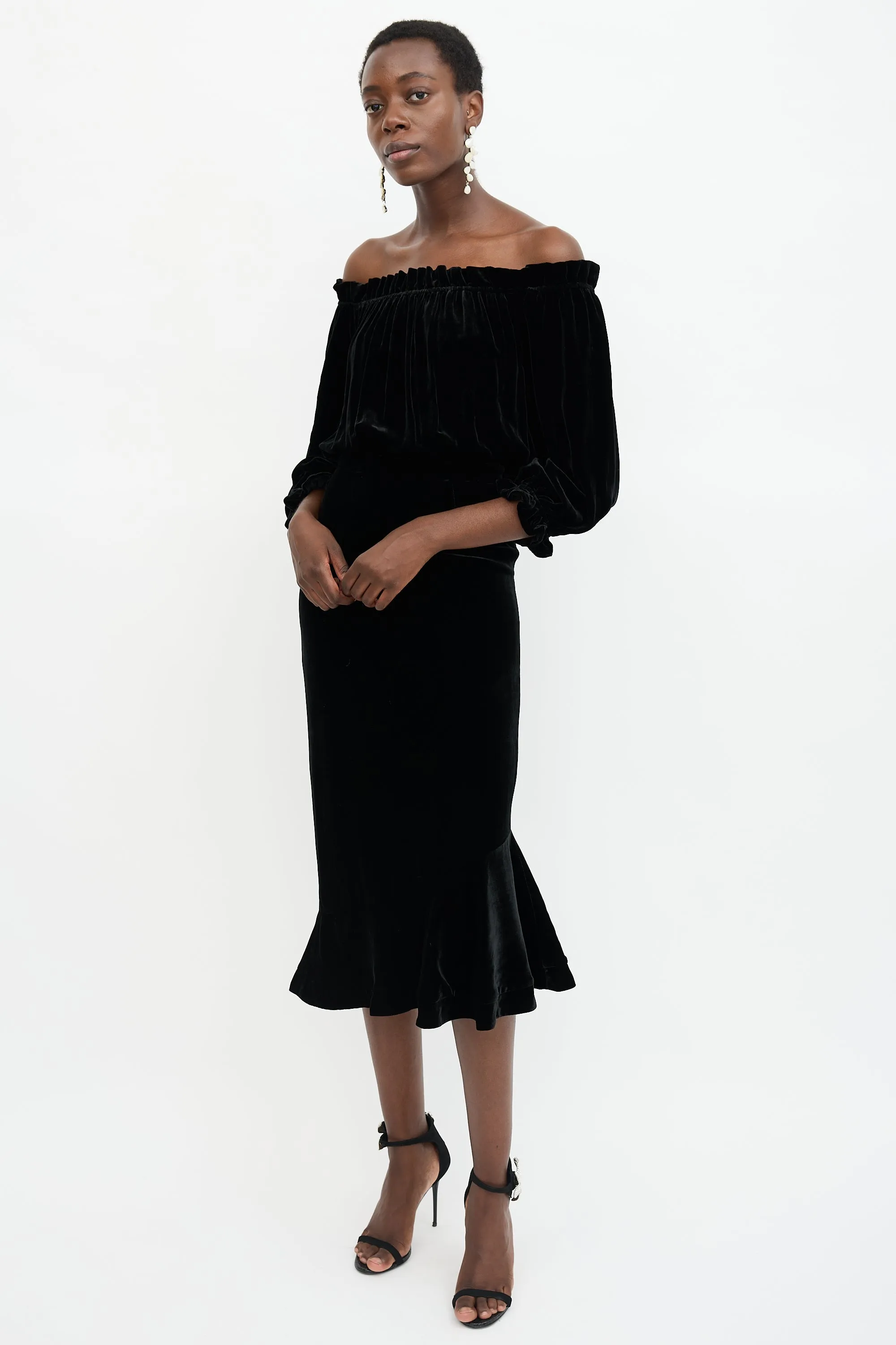 Velvet Off Shoulder Dress sold by VSP Consignment product image thumbnail 3
