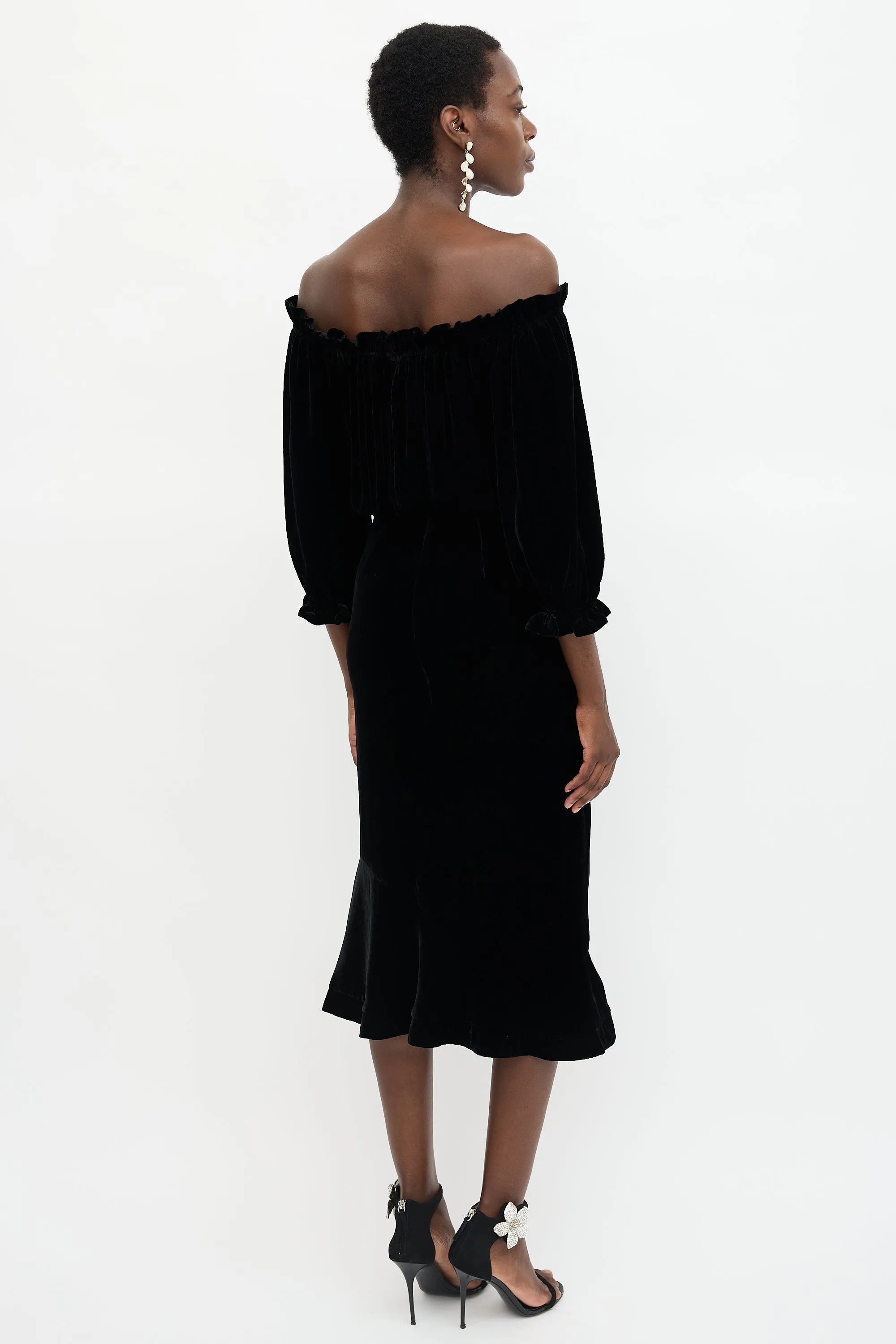 Velvet Off Shoulder Dress sold by VSP Consignment product image thumbnail 4