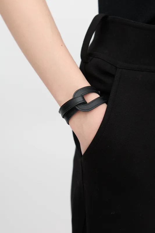 2012 Noir Swift Leather Double Tour Bracelet sold by VSP Consignment