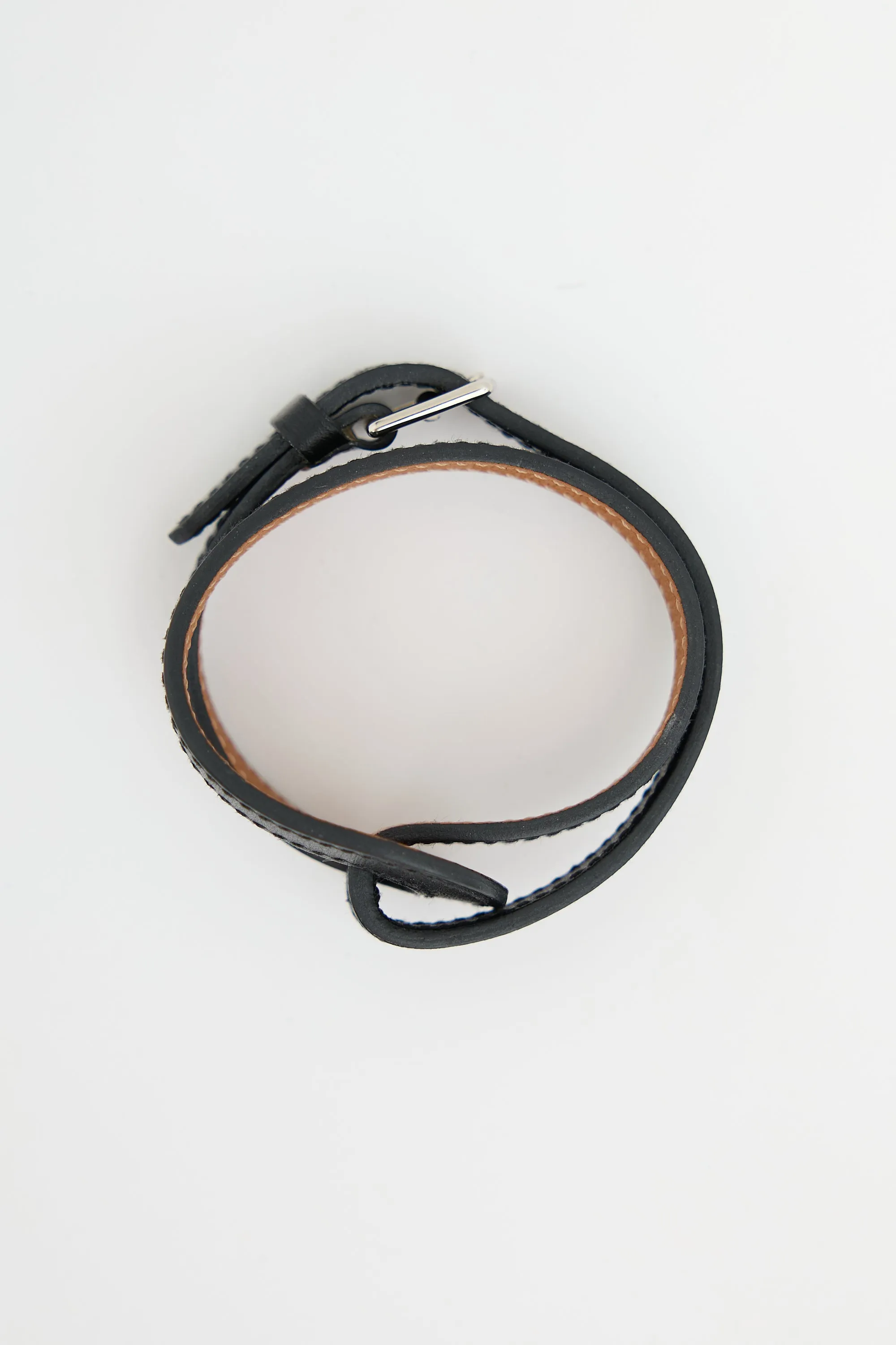2012 Noir Swift Leather Double Tour Bracelet sold by VSP Consignment product image thumbnail 3