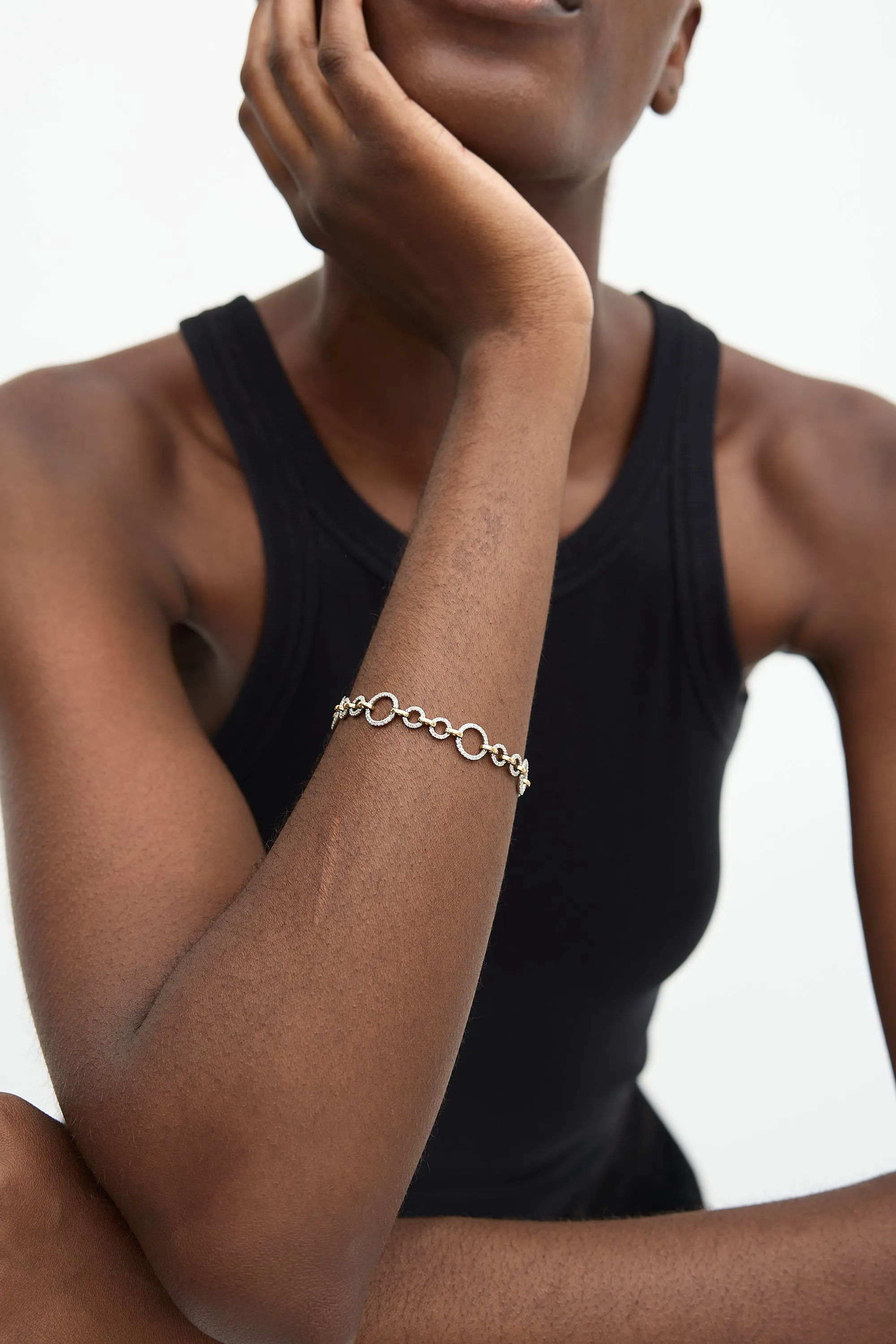 14K White & Yellow Gold Diamond Bracelet sold by VSP Consignment product image thumbnail 3