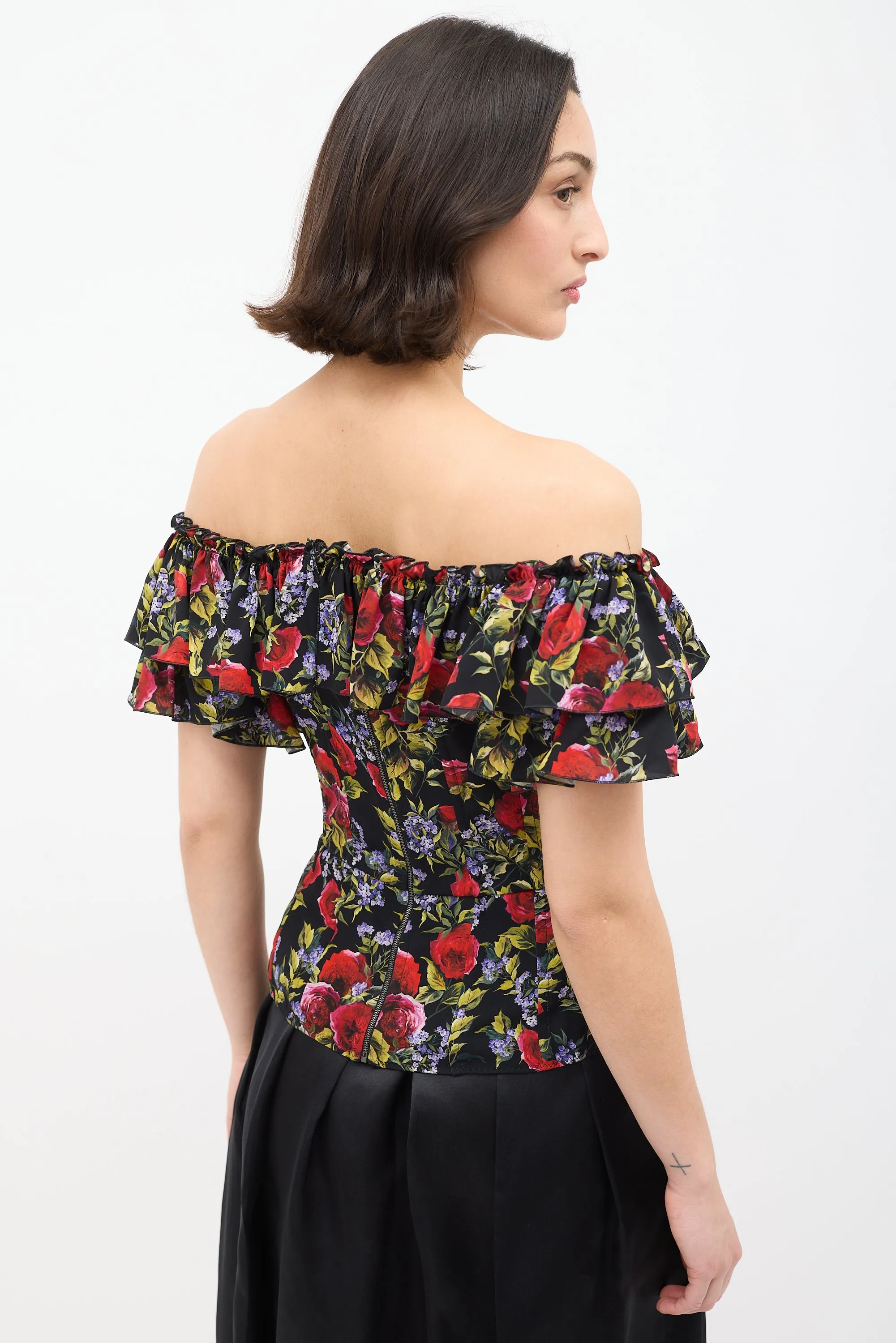 Silk Rose Ruffle Peplum Top sold by VSP Consignment product image thumbnail 5