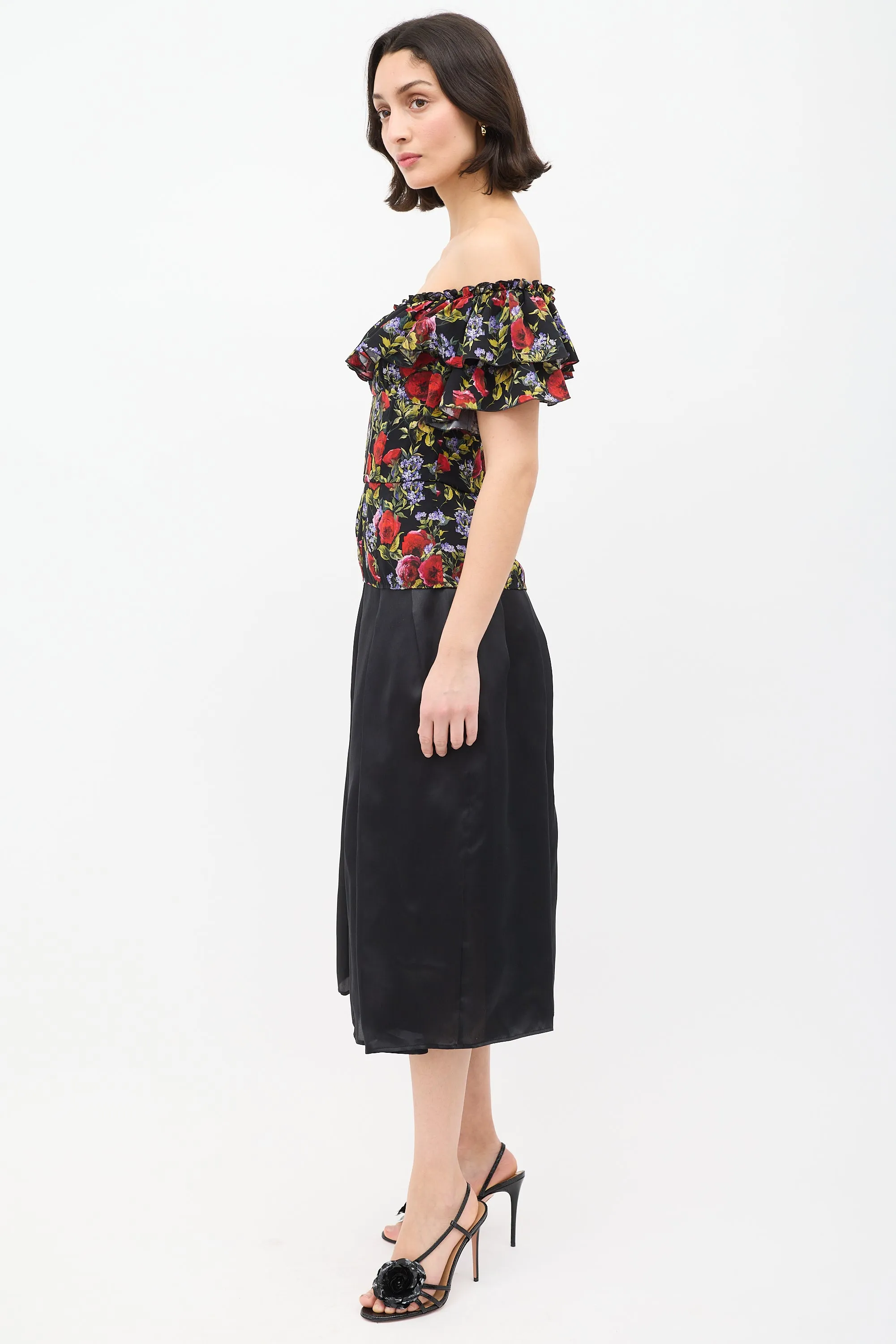 Silk Rose Ruffle Peplum Top sold by VSP Consignment product image thumbnail 4