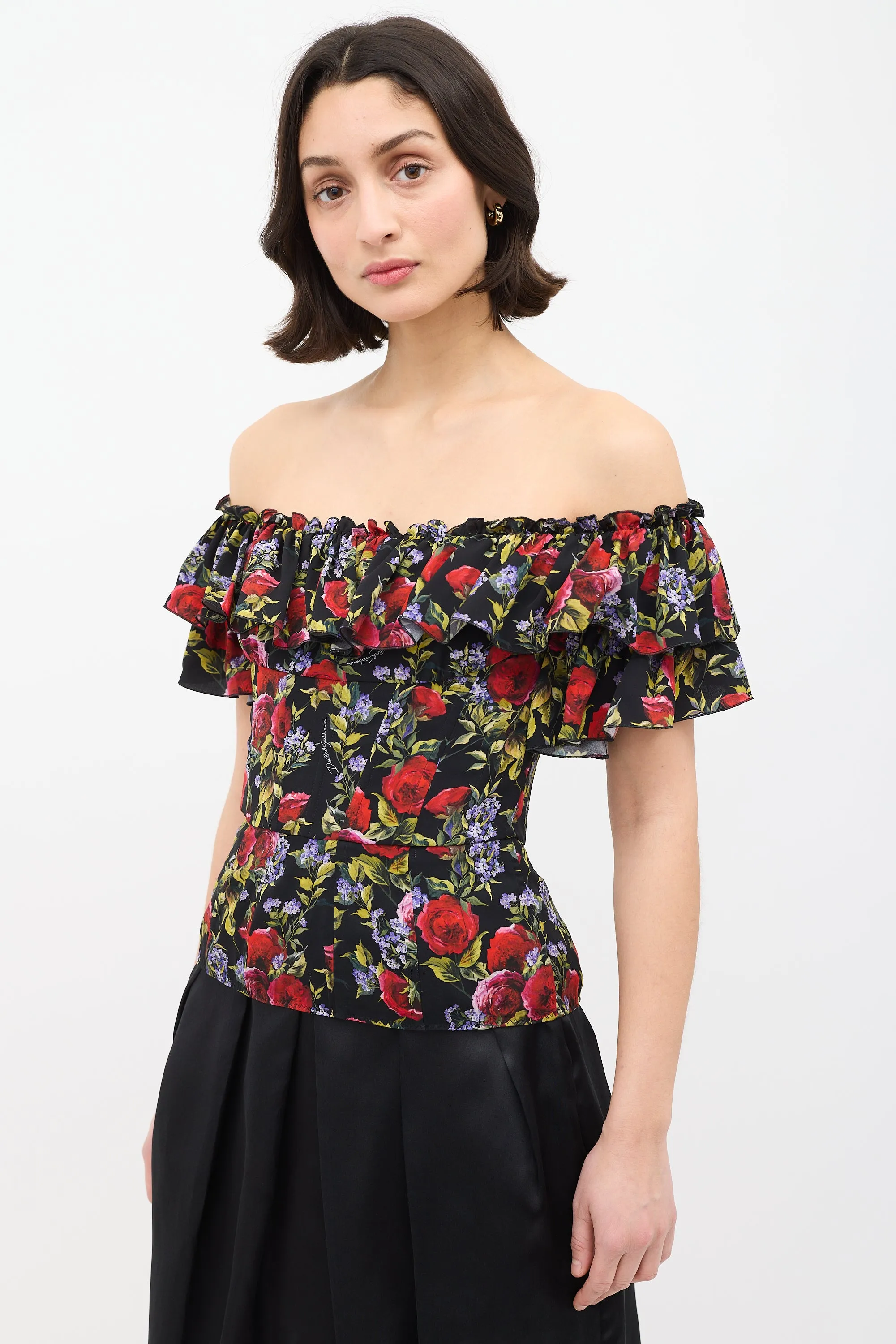 Silk Rose Ruffle Peplum Top sold by VSP Consignment product image thumbnail 3