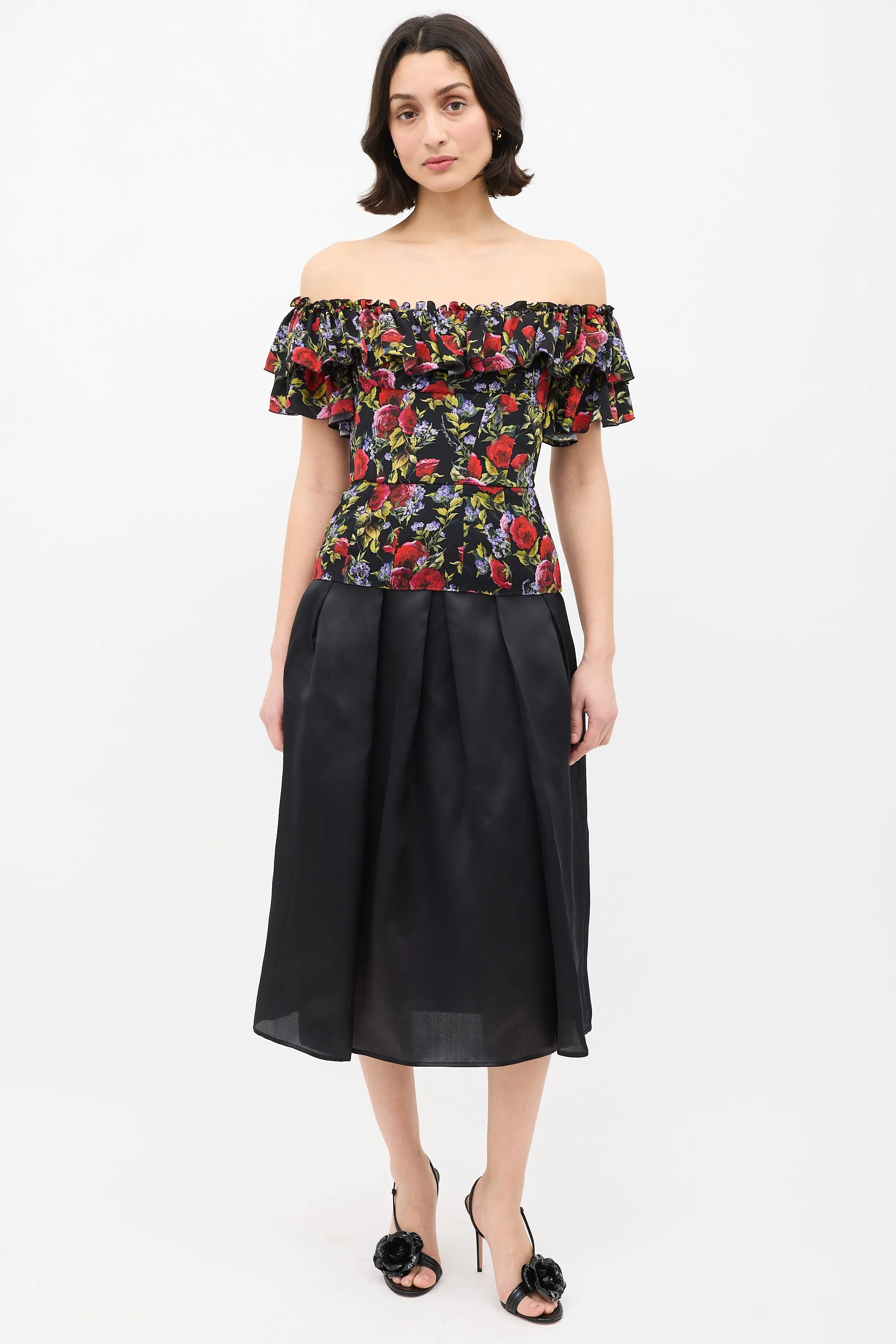 Silk Rose Ruffle Peplum Top sold by VSP Consignment product image thumbnail 2