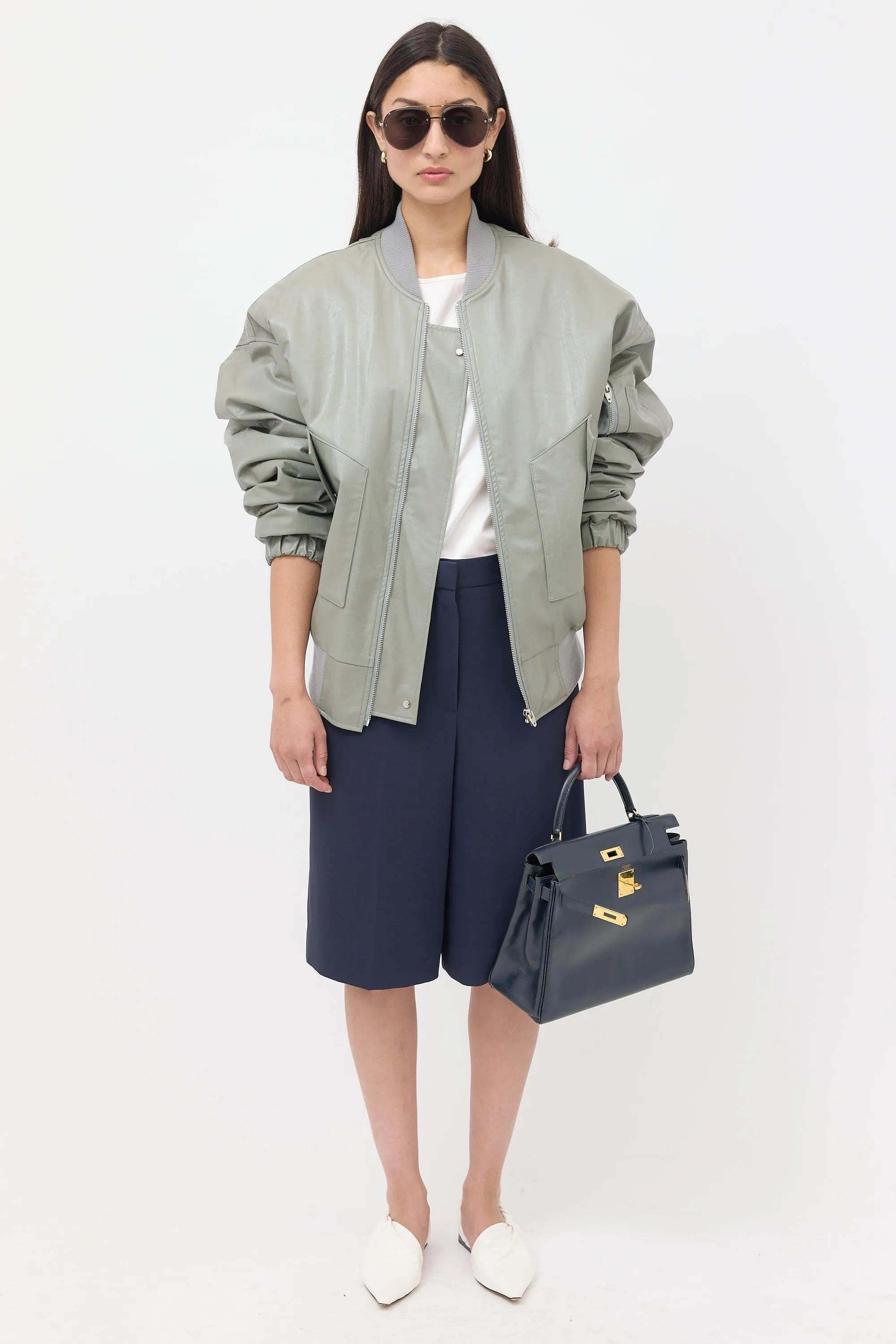 Vintage Navy Box Kelly Retourne 28 Bag sold by VSP Consignment product image thumbnail 3