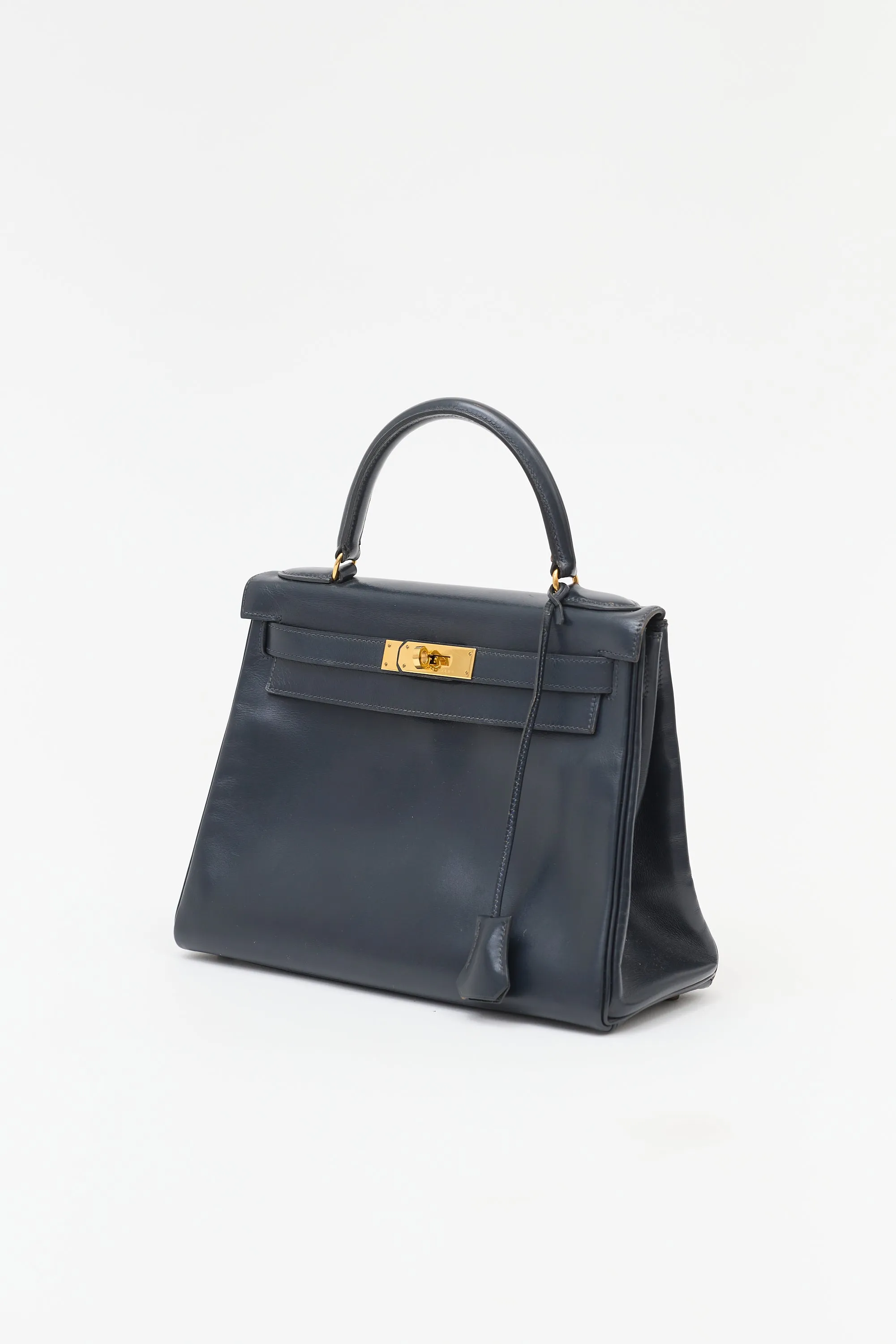 Vintage Navy Box Kelly Retourne 28 Bag sold by VSP Consignment product image thumbnail 5