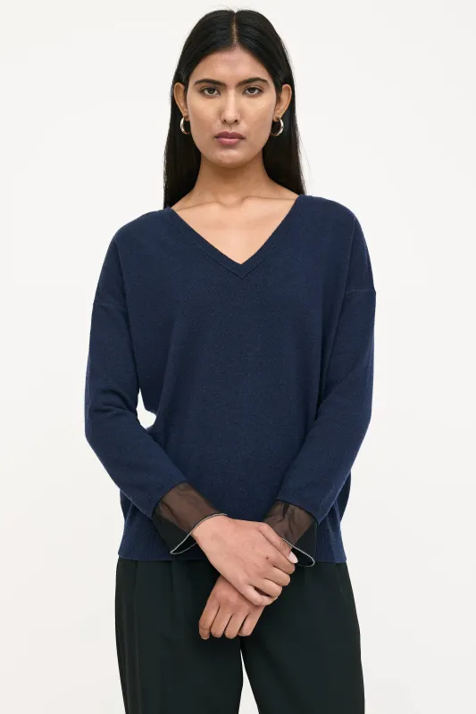 Cashmere Knit V-Neck Sweater sold by VSP Consignment