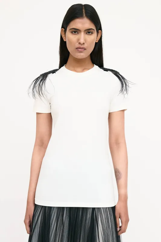 Sequin Feather T-Shirt made by Brunello Cucinelli