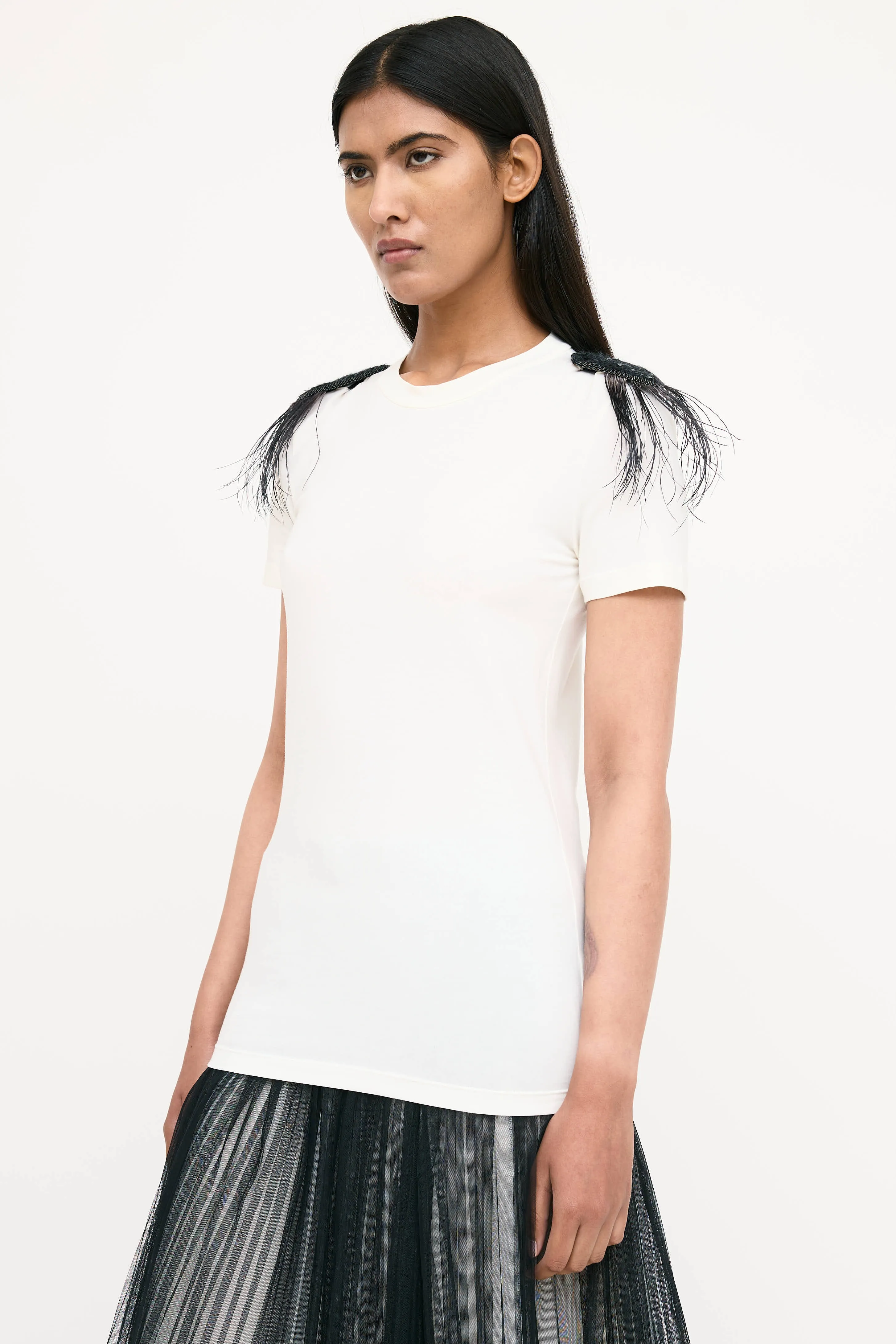 Sequin Feather T-Shirt sold by VSP Consignment product image thumbnail 3