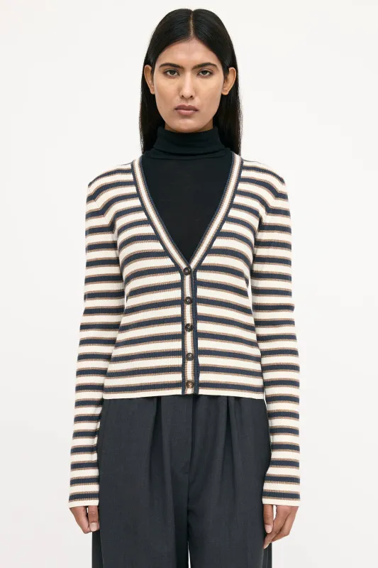 Wool Striped Knit Cardigan sold by VSP Consignment
