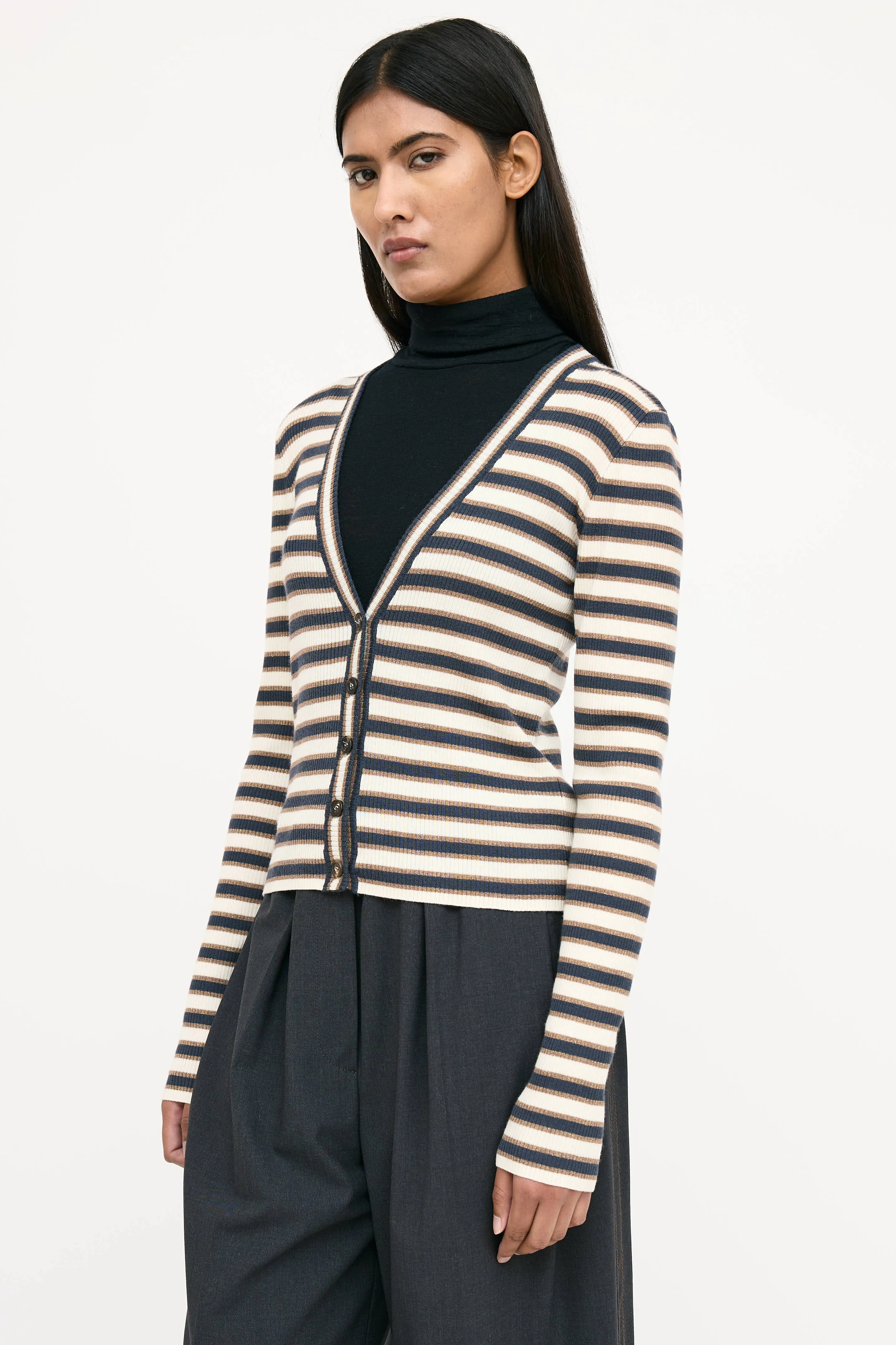 Wool Striped Knit Cardigan sold by VSP Consignment product image thumbnail 3