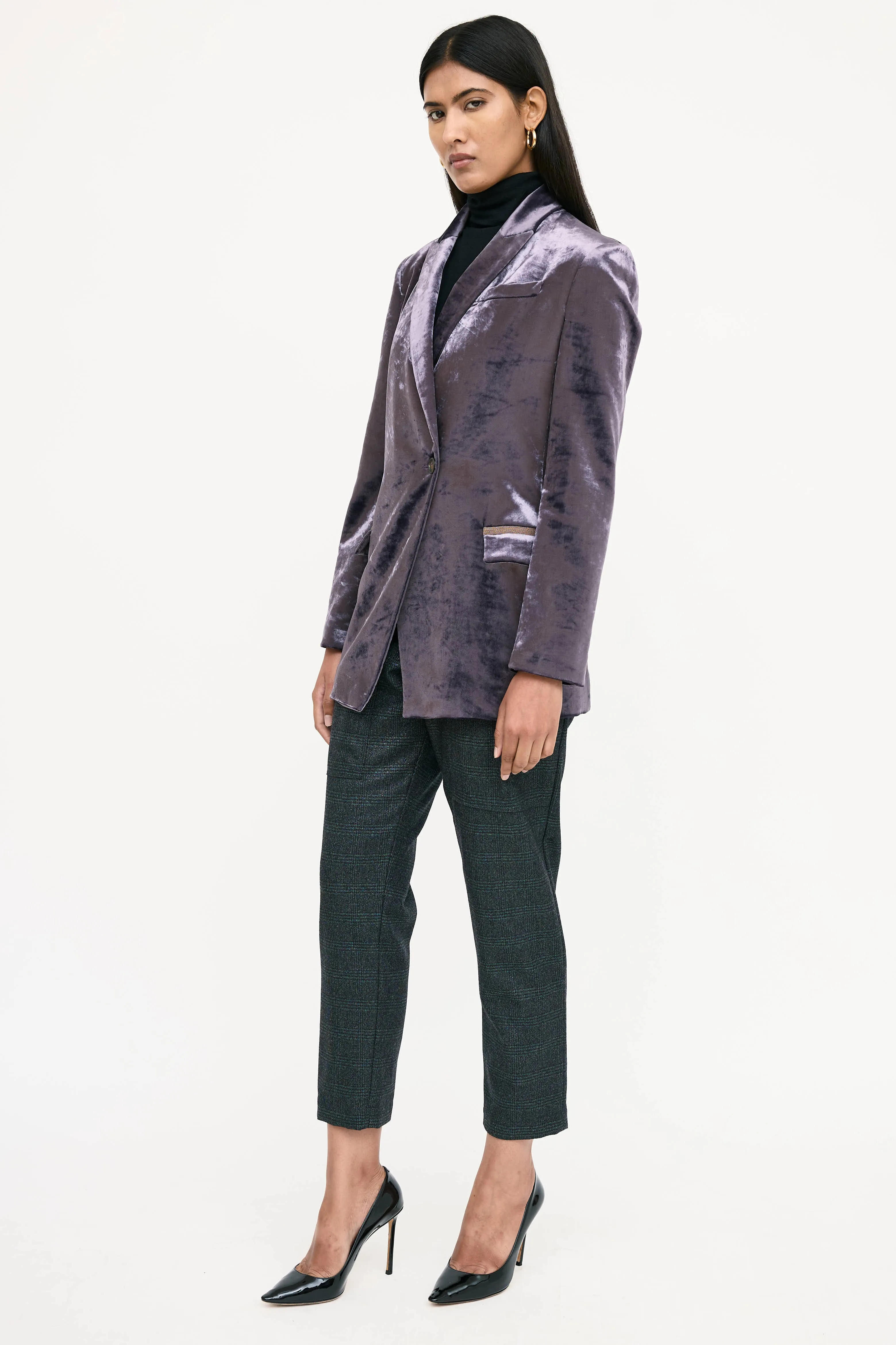 Wool Glitter Plaid Trouser sold by VSP Consignment product image thumbnail 2