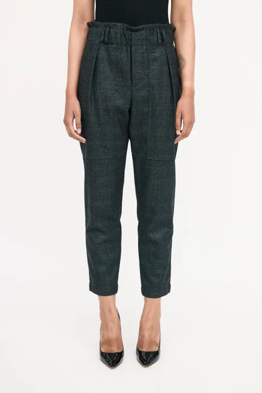 Wool Glitter Plaid Trouser sold by VSP Consignment