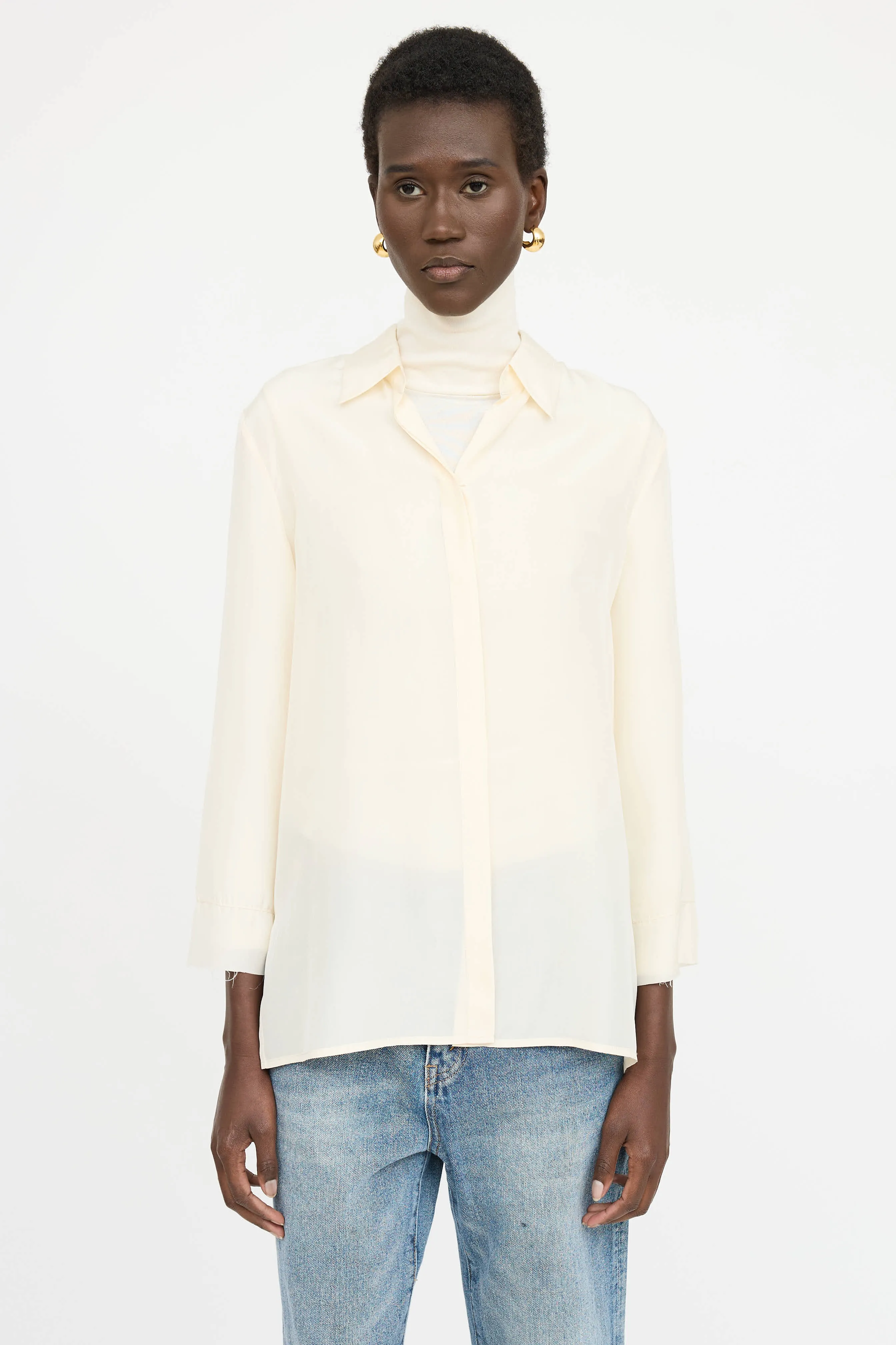 Silk Button Up Shirt sold by VSP Consignment