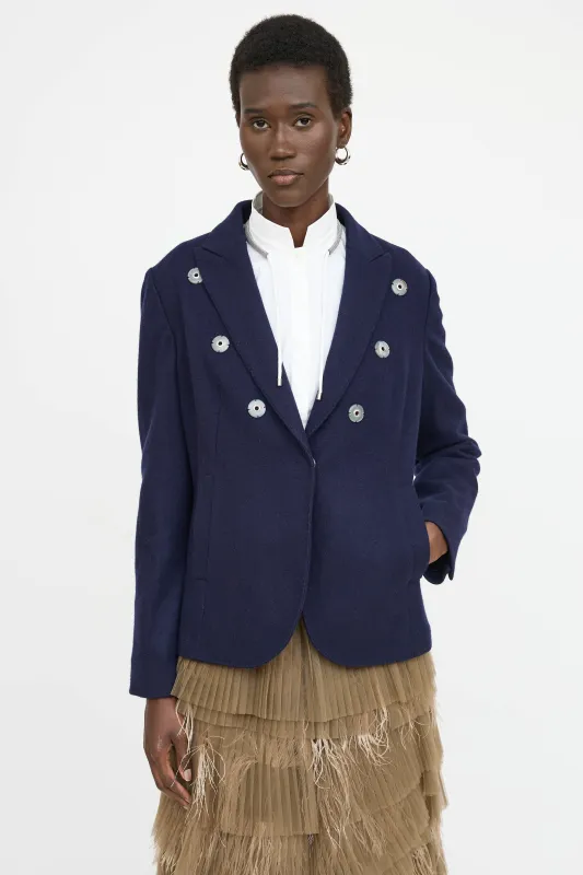 Wool Button Blazer sold by VSP Consignment
