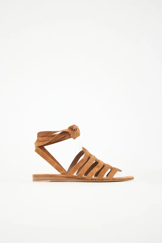 Suede Pompeii Wrap Sandal sold by VSP Consignment
