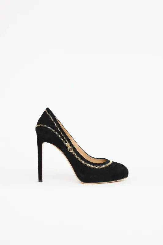 Suede Zipper Pump sold by VSP Consignment