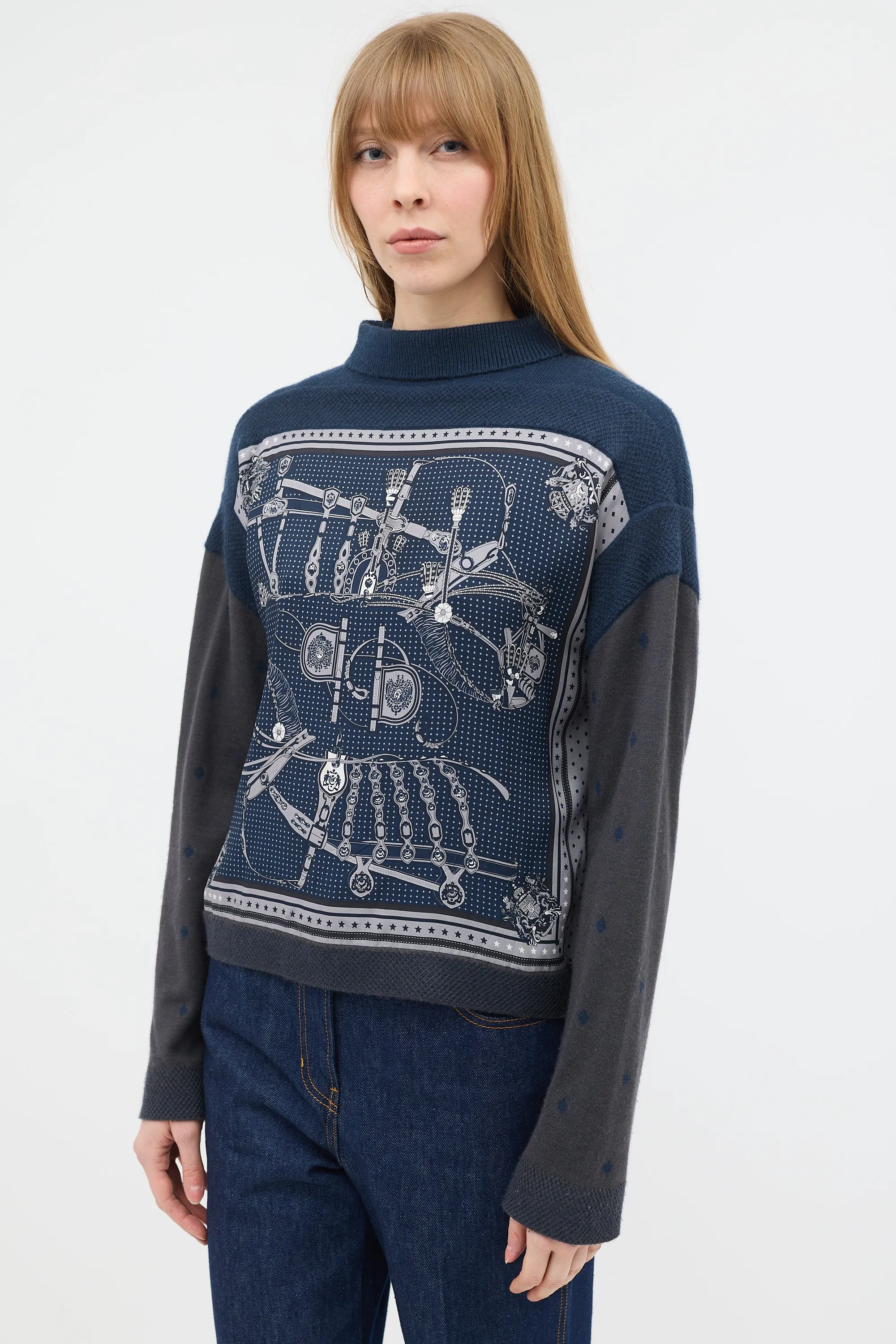 Printed Mock Neck Sweater sold by VSP Consignment product image thumbnail 4