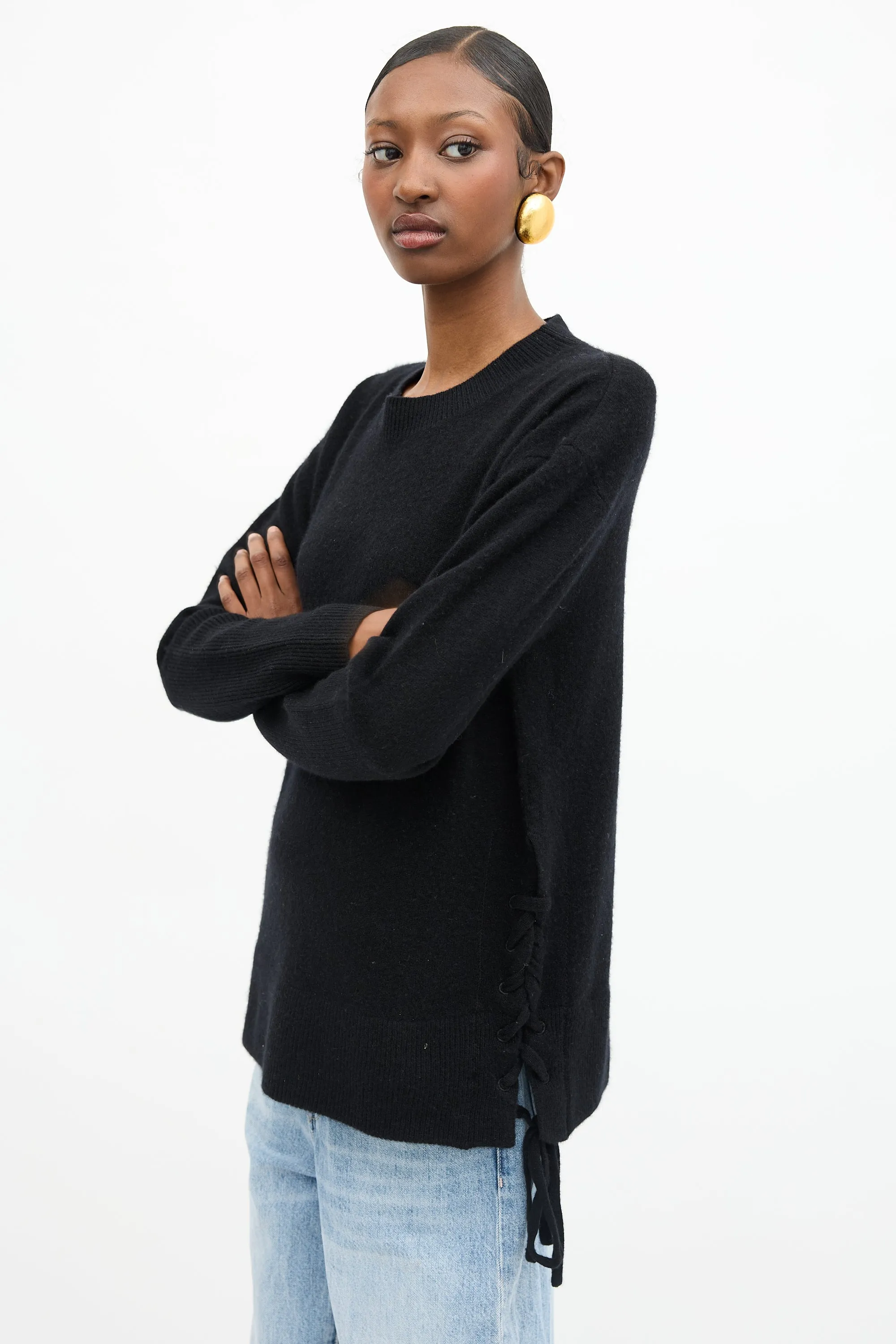 Cashmere Lace Up Sweater sold by VSP Consignment product image thumbnail 3