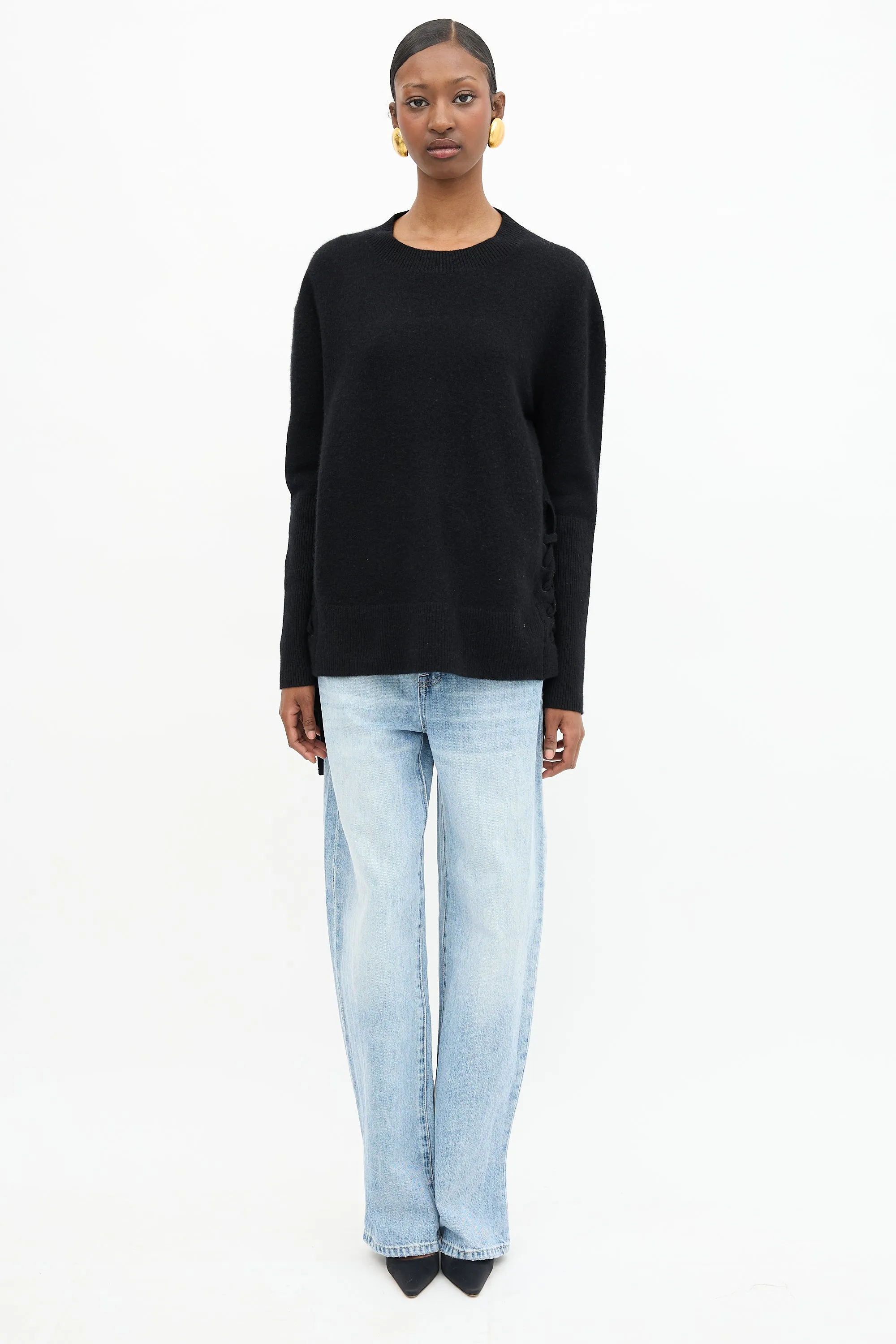 Cashmere Lace Up Sweater sold by VSP Consignment product image thumbnail 2