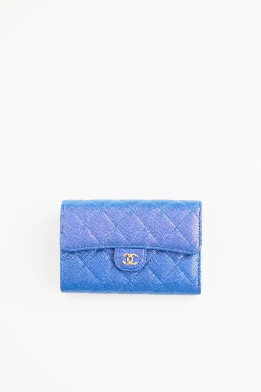 2021 Iridescent Caviar Wallet sold by VSP Consignment