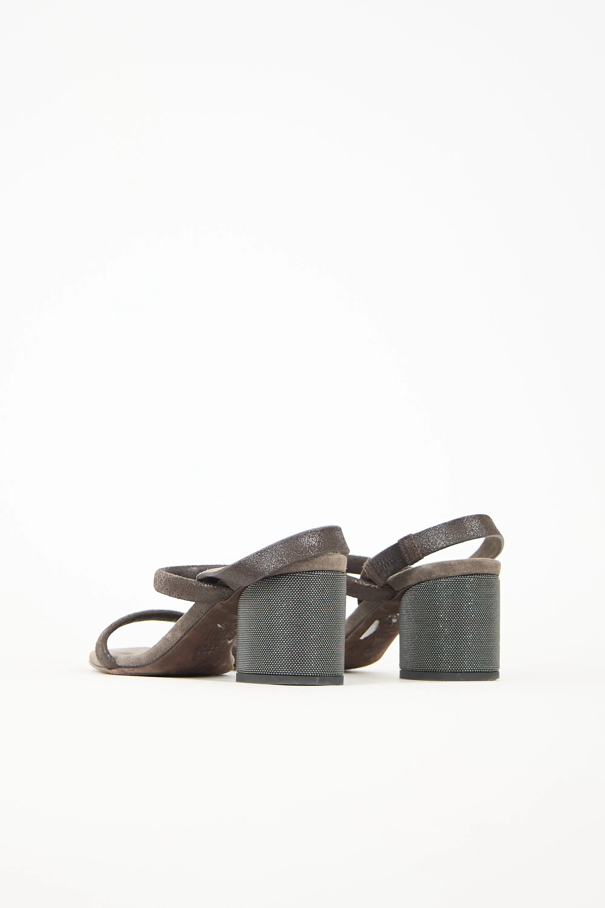 Suede Monili Heeled Sandal sold by VSP Consignment product image thumbnail 4
