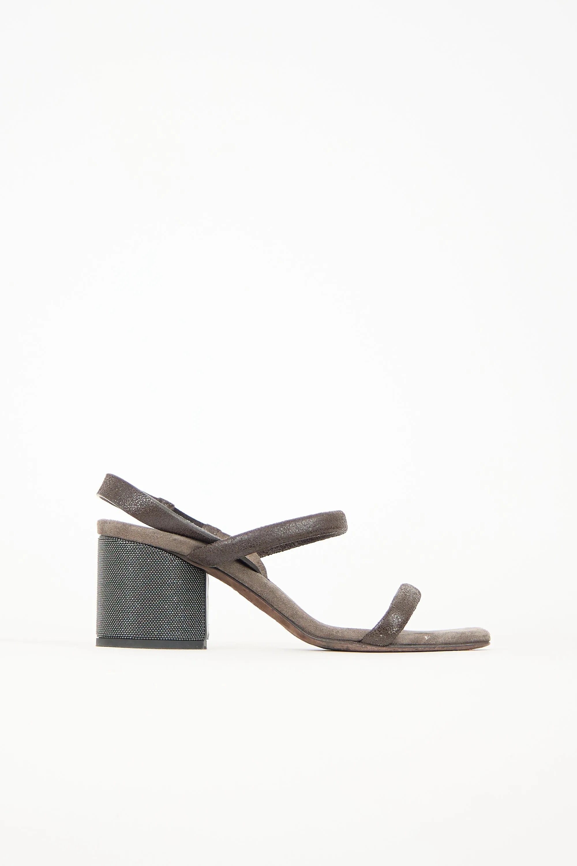 Suede Monili Heeled Sandal sold by VSP Consignment