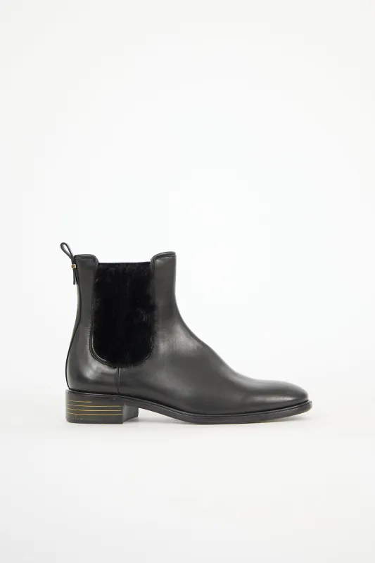Leather & Fur Chelsea Boot made by Salvatore Ferragamo