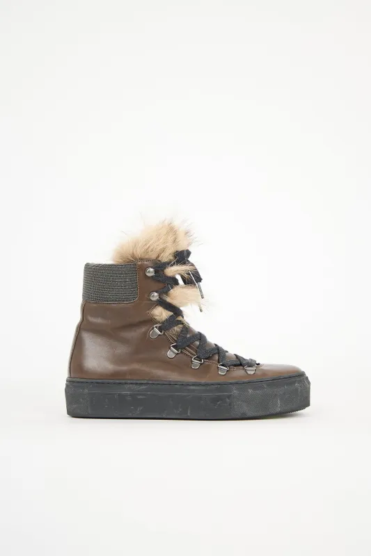 Leather & Fur Monili Sneaker sold by VSP Consignment