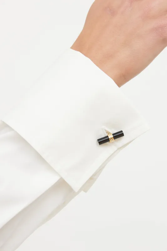 18K Gold Onyx & MOP Cufflinks sold by VSP Consignment