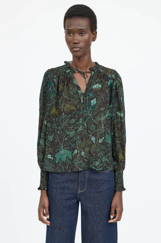 Ida Printed Tie Blouse sold by VSP Consignment